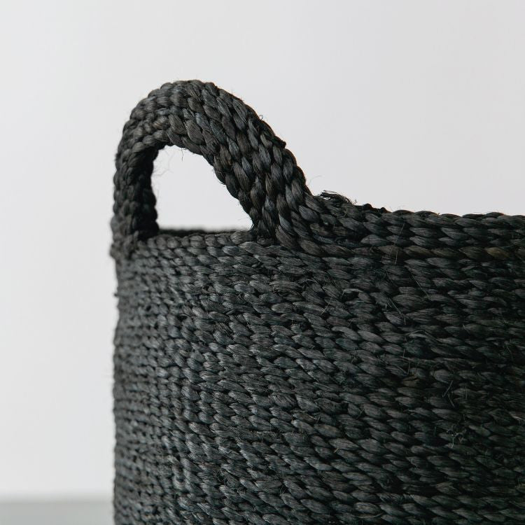 Oval Jute Baskets (Charcoal)