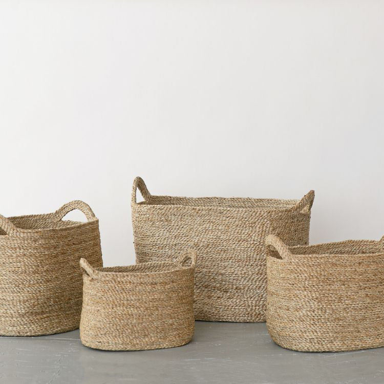 Oval Jute Baskets (Natural)