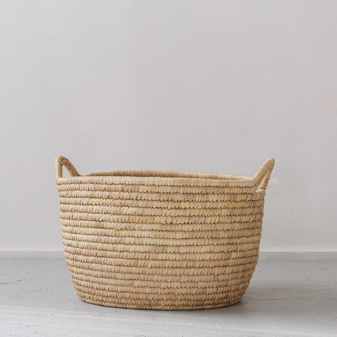 Palm Leaf Laundry Basket (Low Oval)