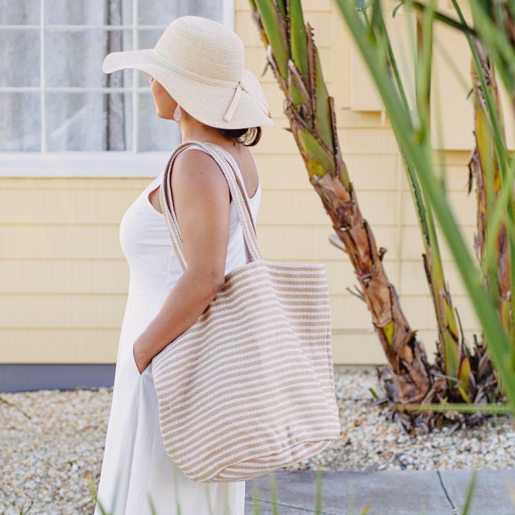 Paris Striped Tote (Natural Stripe)