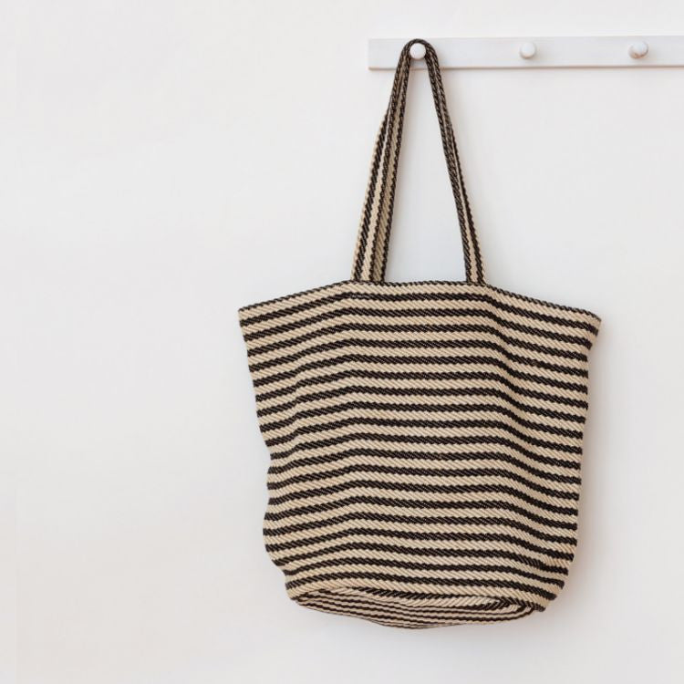 Paris Striped Tote (Black Stripe)