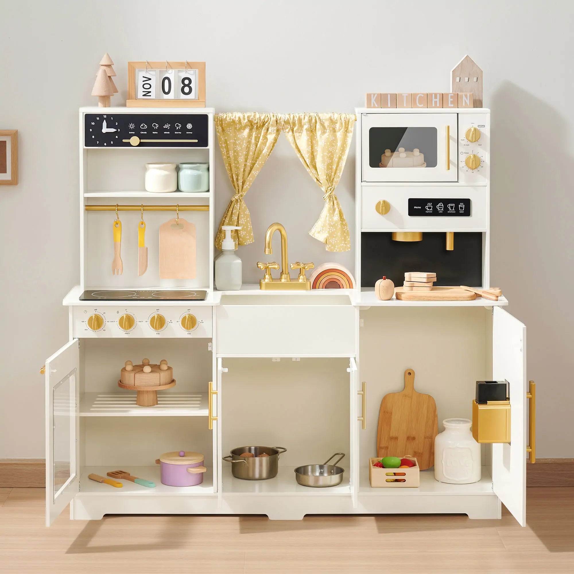 Iconic Wooden Play Kitchen (Cream)