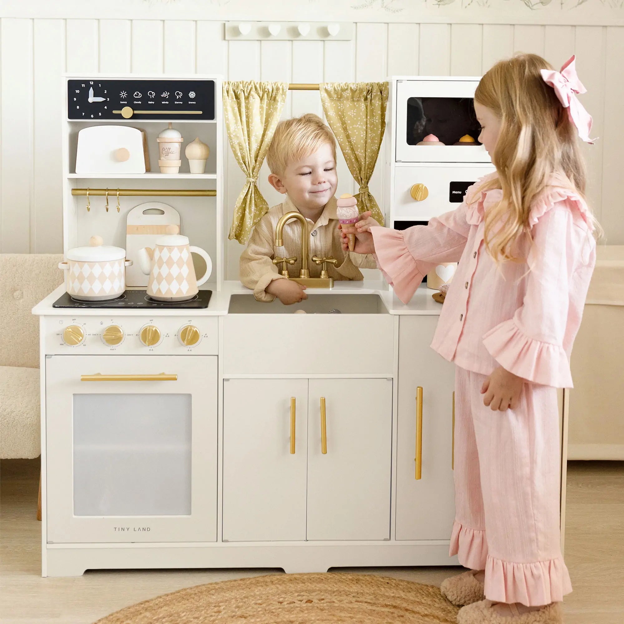 Iconic Wooden Play Kitchen (Cream)