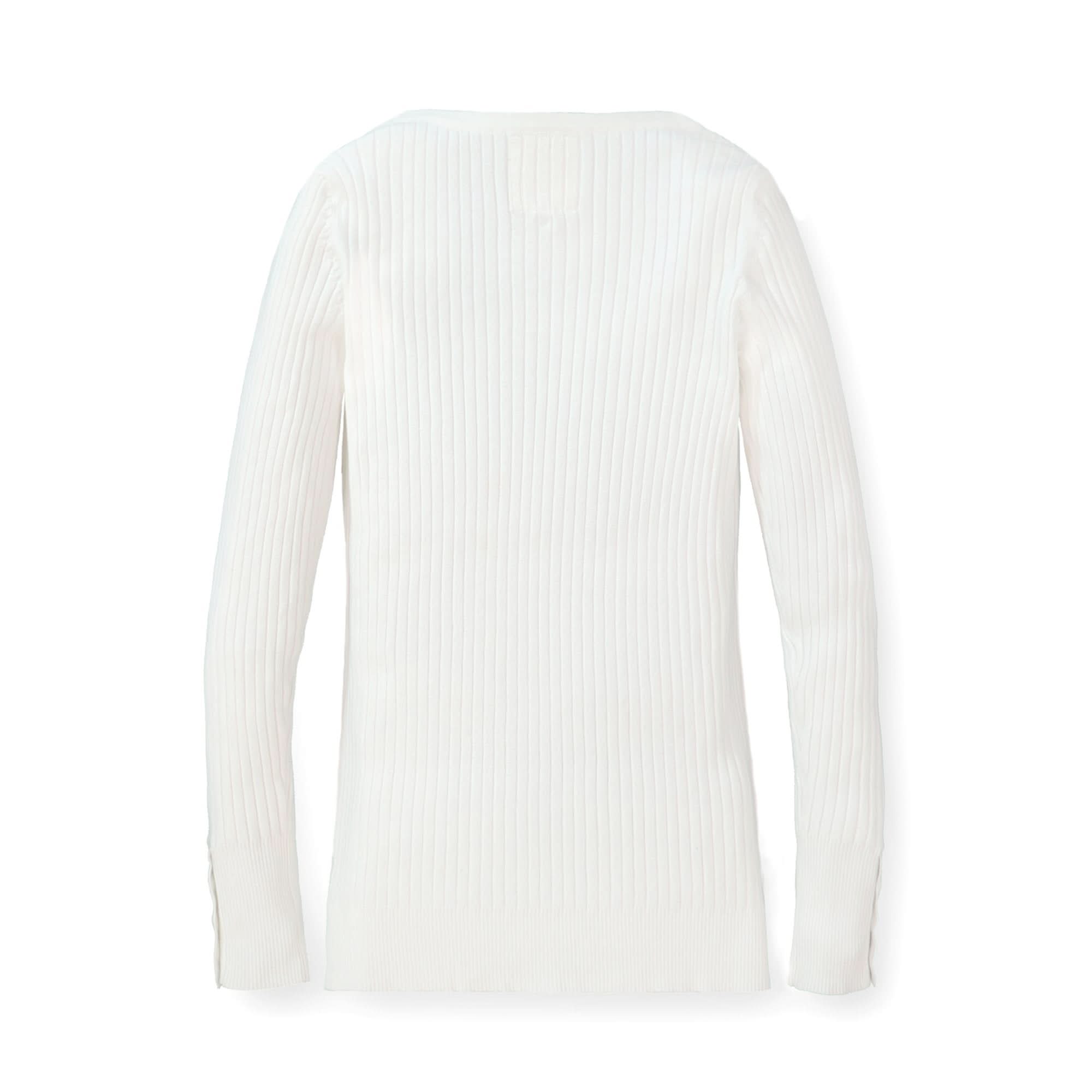 Rib Knit Sweater Top (Soft White)