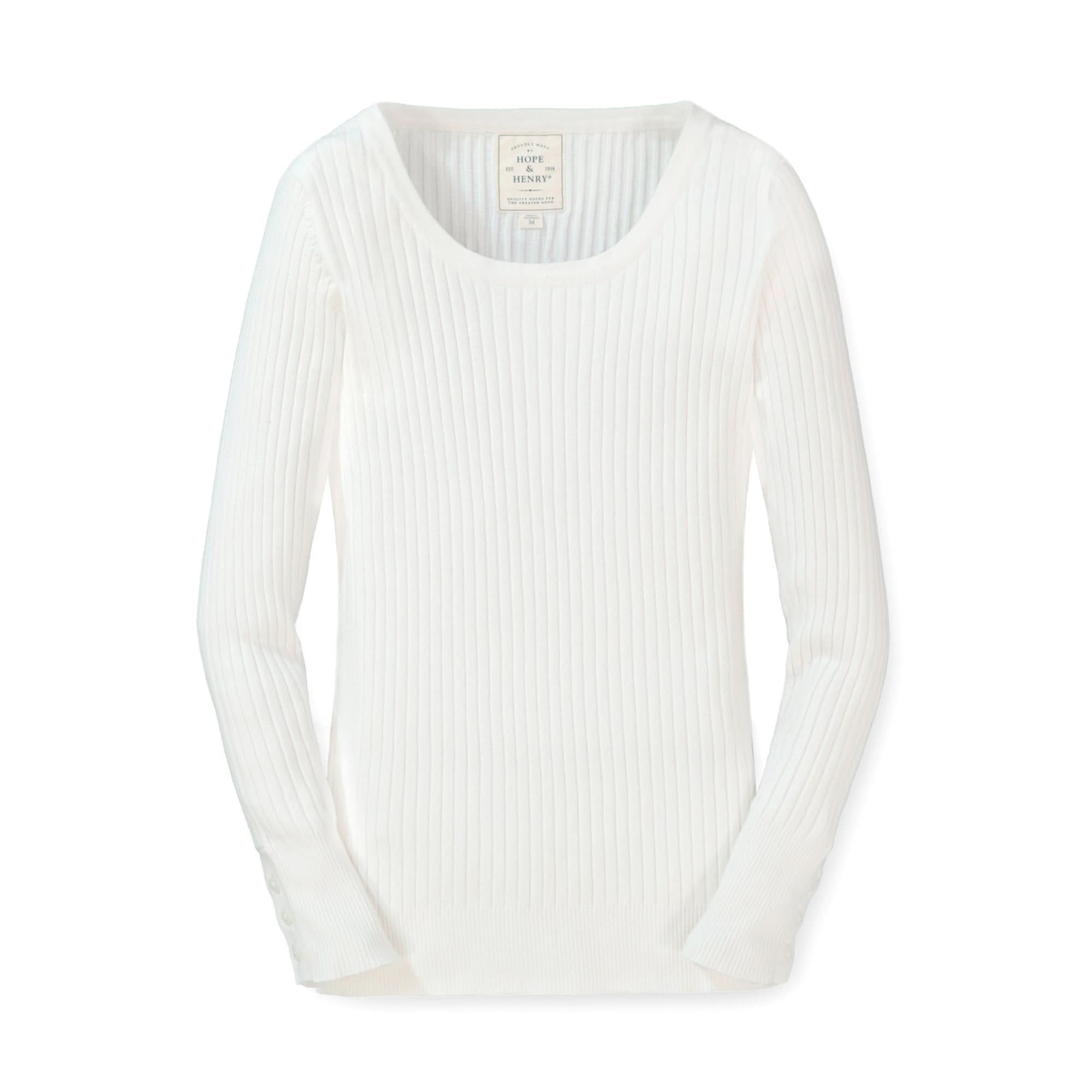 Rib Knit Sweater Top (Soft White)