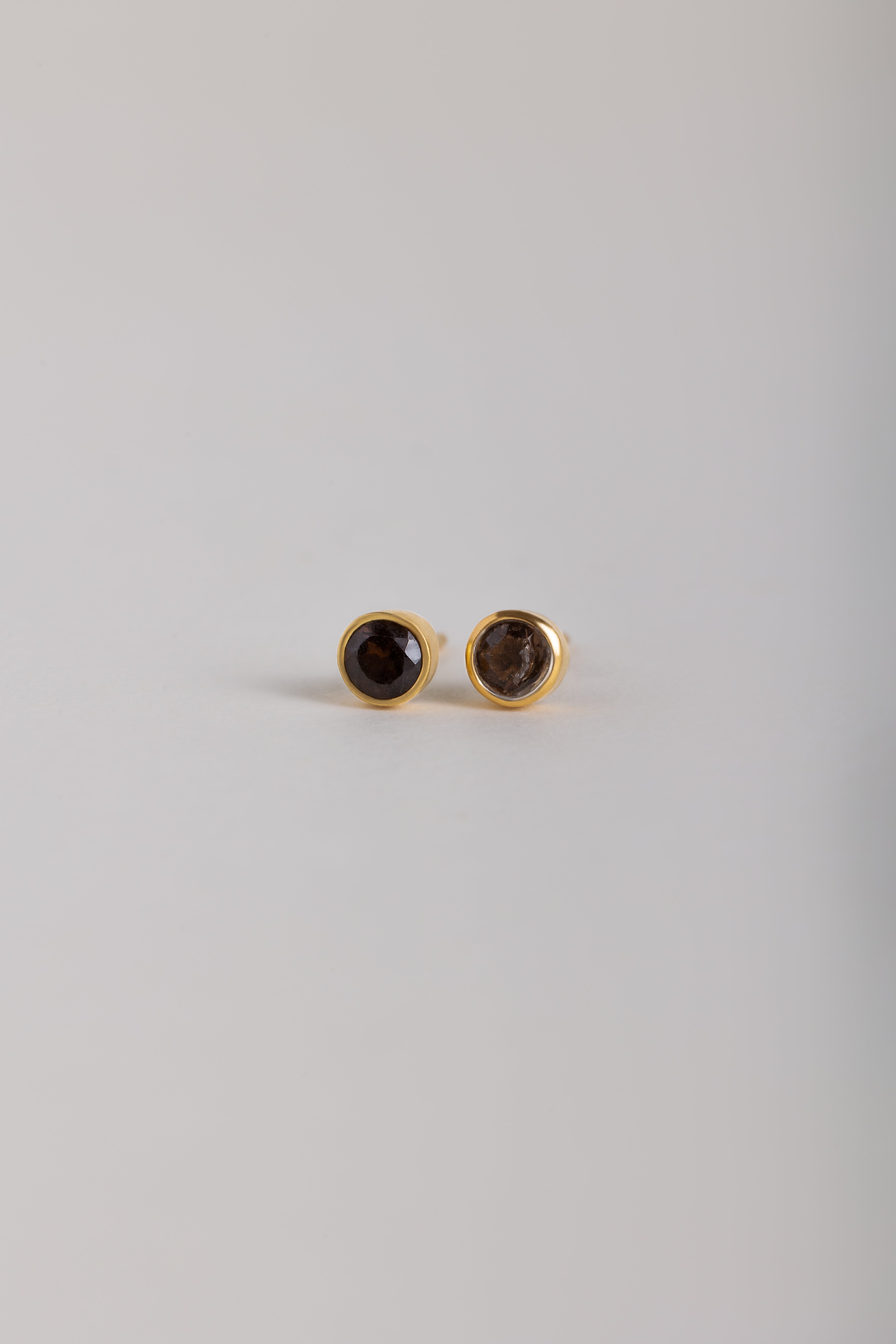 Smokey Quartz Stud Earring