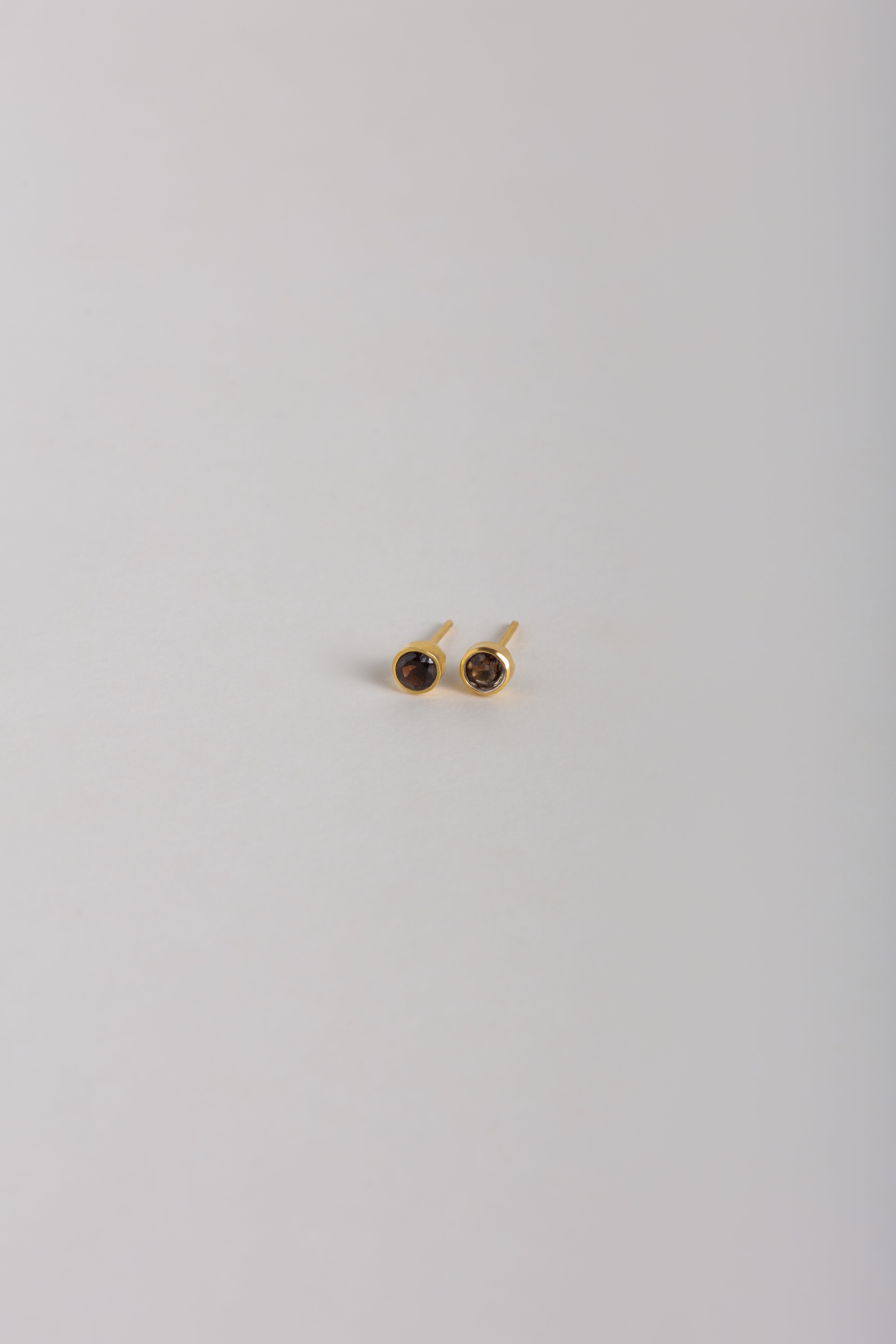 Smokey Quartz Stud Earring