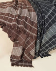 Treacle Check Pattern Organic Cotton Handloom Throw (Black)