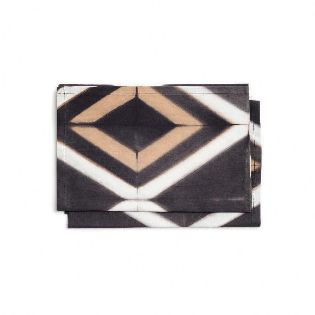 Tisa Hand Crafted Shibori Print Cotton Table Napkin Set (Black)