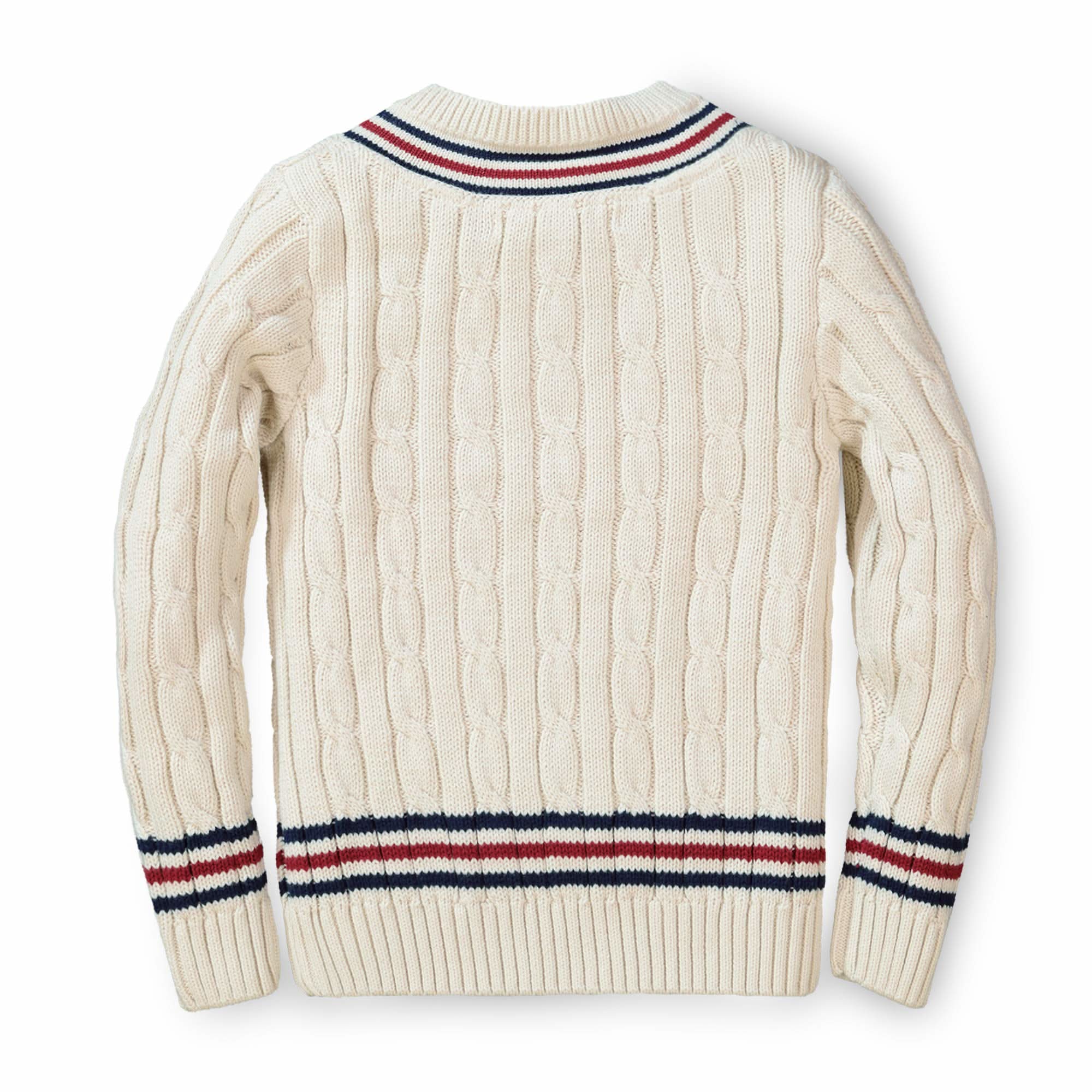 V-Neck Cricket Sweater (Ivory)