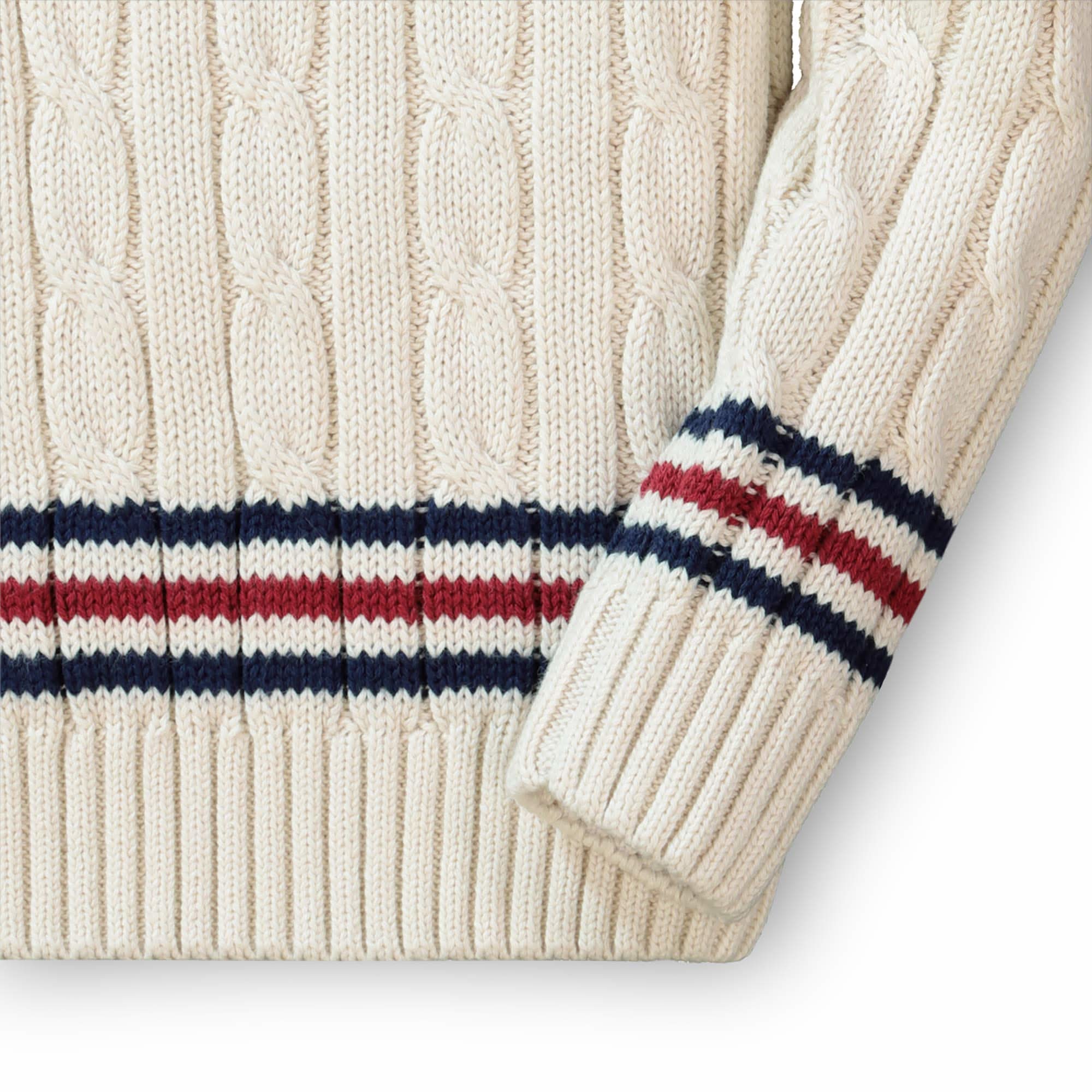 V-Neck Cricket Sweater (Ivory)