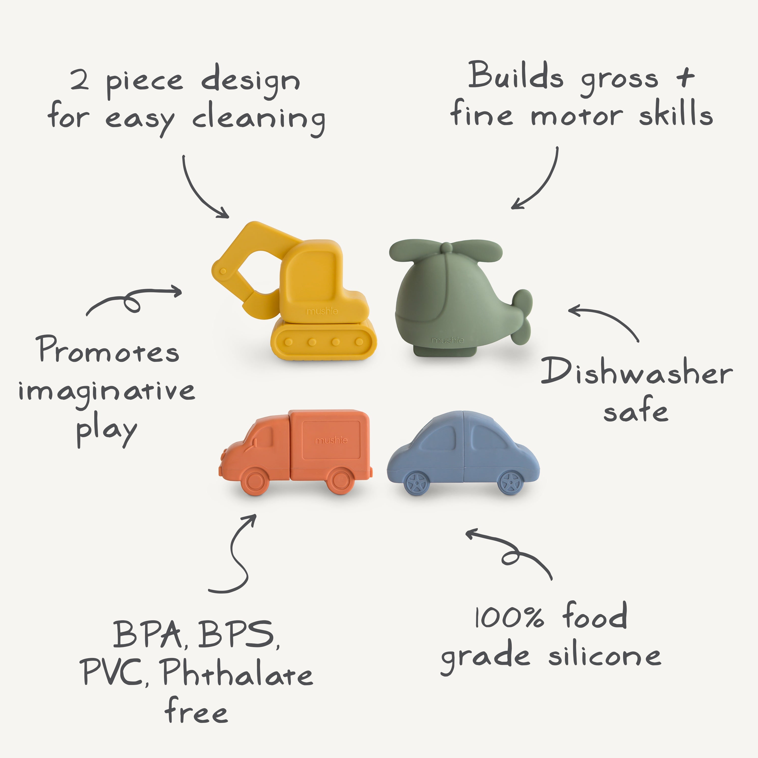 Mold Free Bath Play Set (Vehicles)