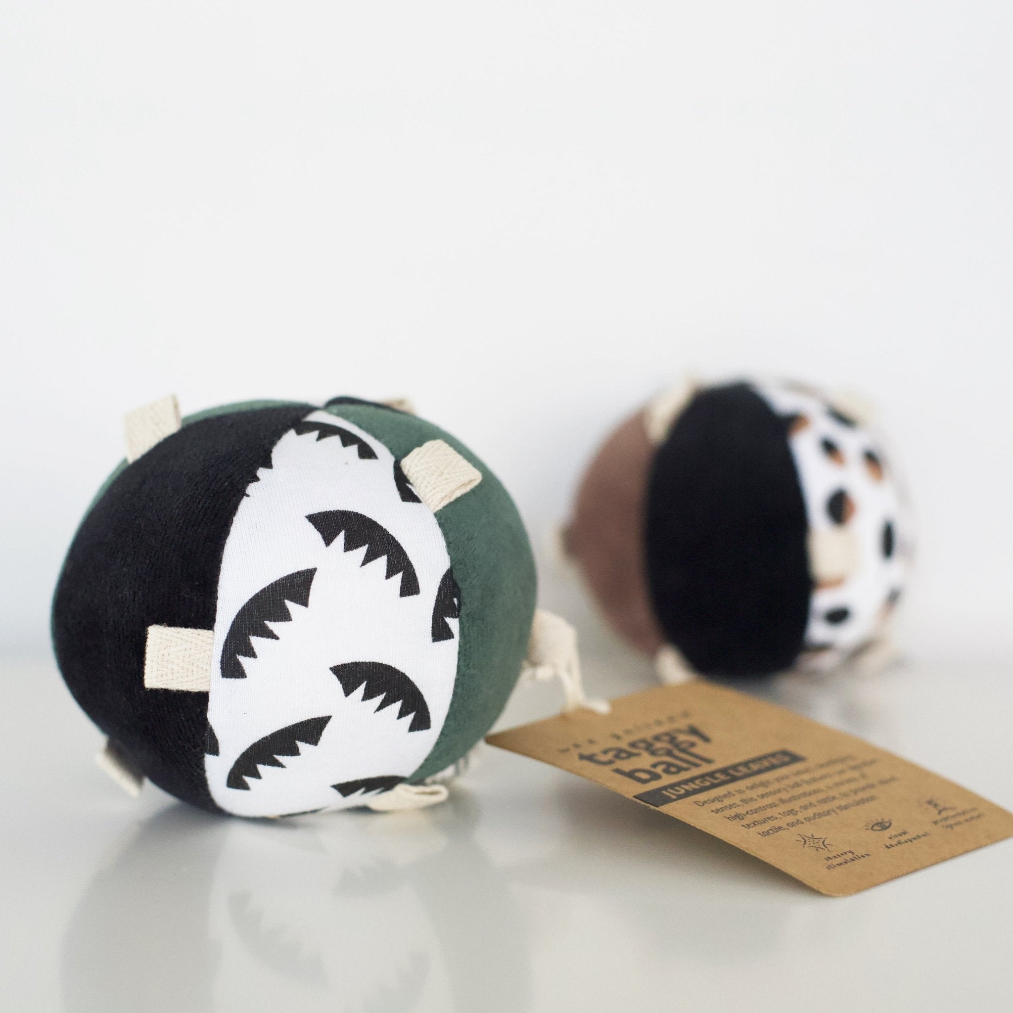 Taggy Ball with Rattle (Jungle Leaves)