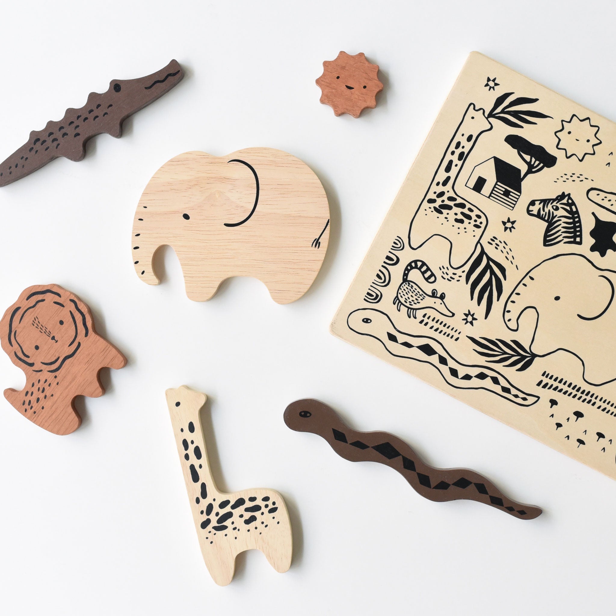Wooden Tray Puzzle (Safari Animals)