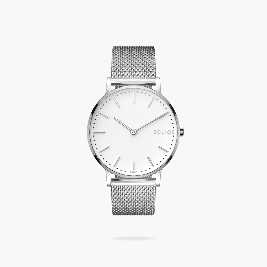 White + Silver Solar Classic (Silver Mesh Metal)