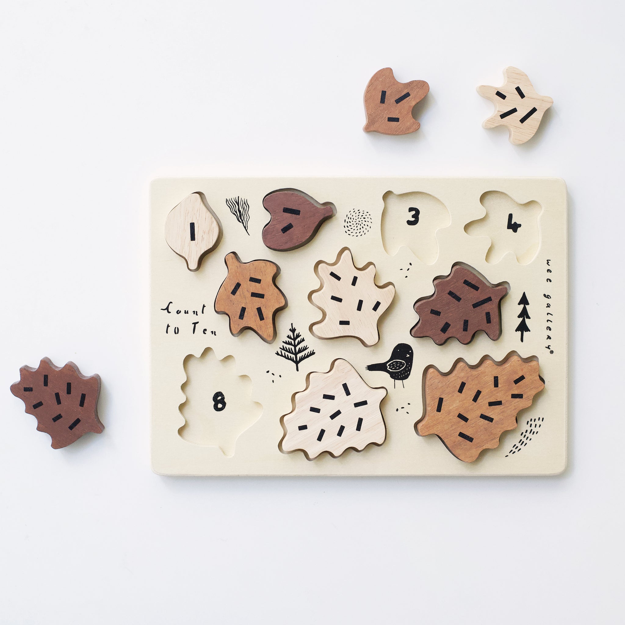 Wooden Tray Puzzle (Count to 10 Leaves)