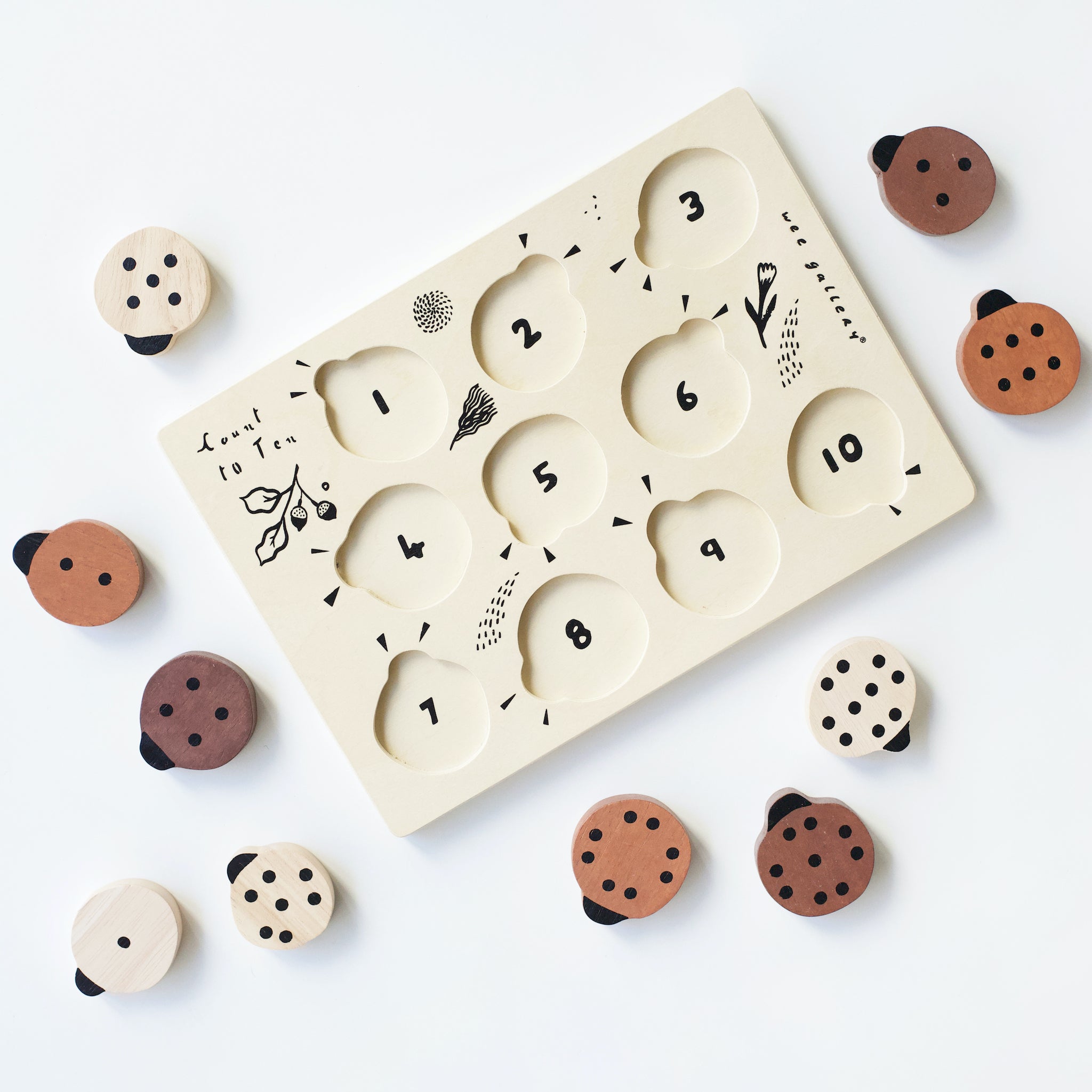 Wooden Tray Puzzle (Count to 10 Ladybugs)