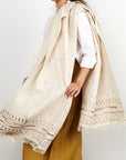 Unah Embroidered Handwoven Organic Cotton Throw (Brown)