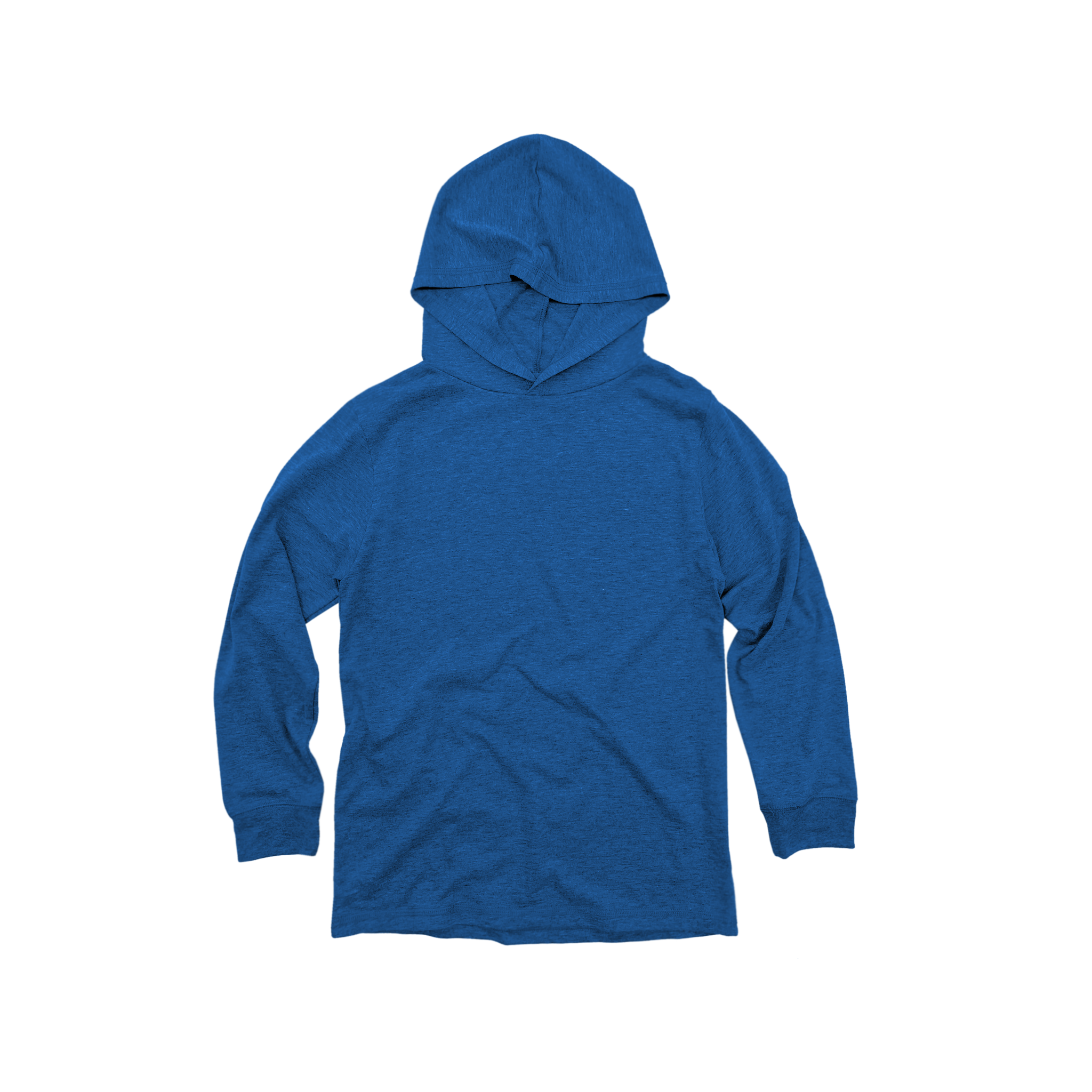 Youth Hooded Long Sleeve Triblend Tee (Royal)