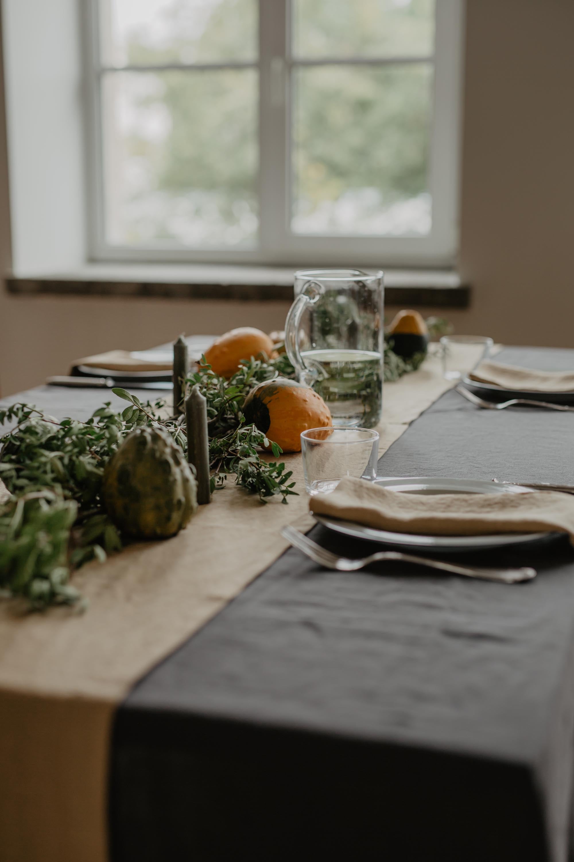 Linen Tablecloth (Charcoal)