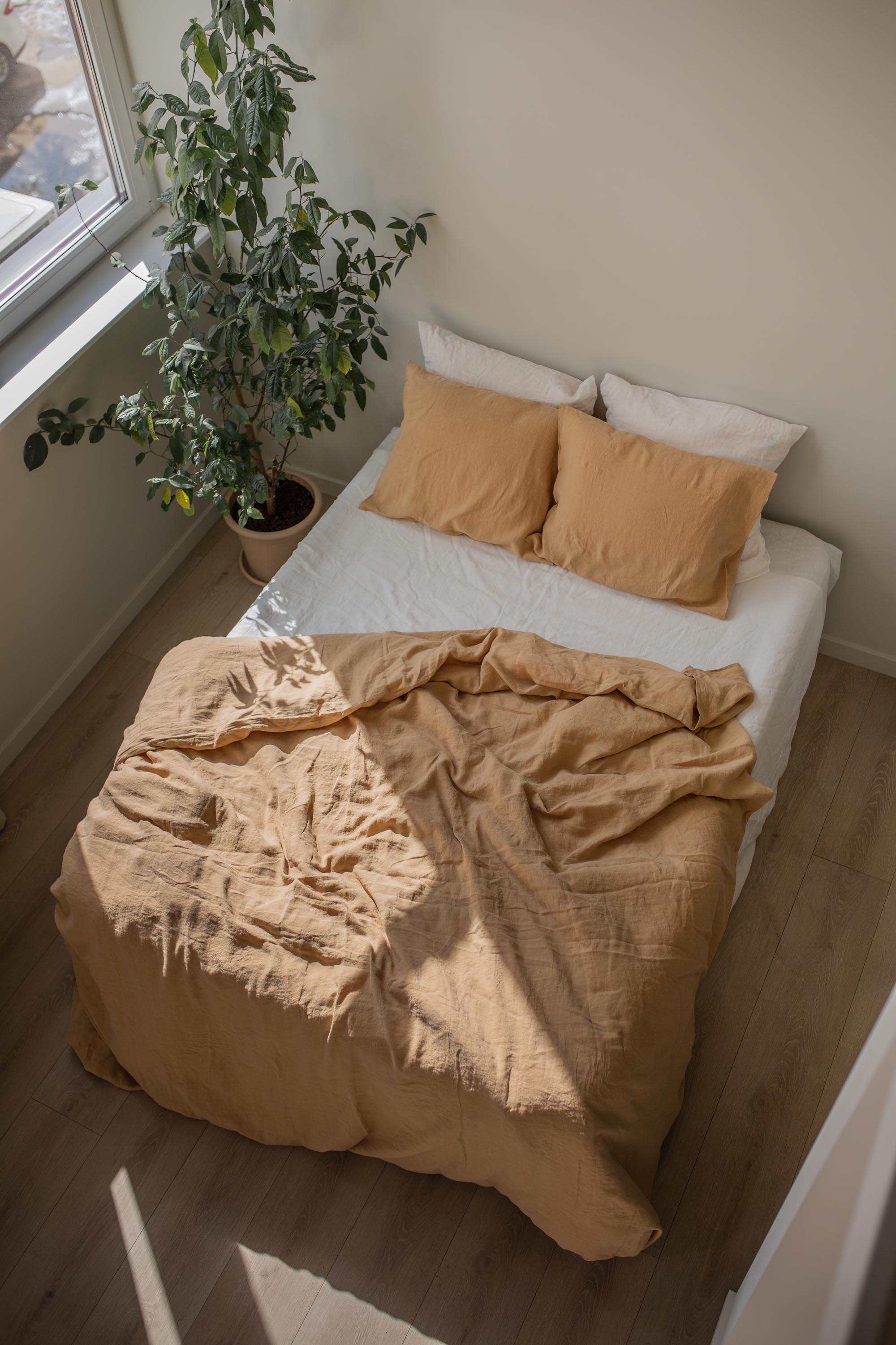 Linen Duvet Cover (Mustard)