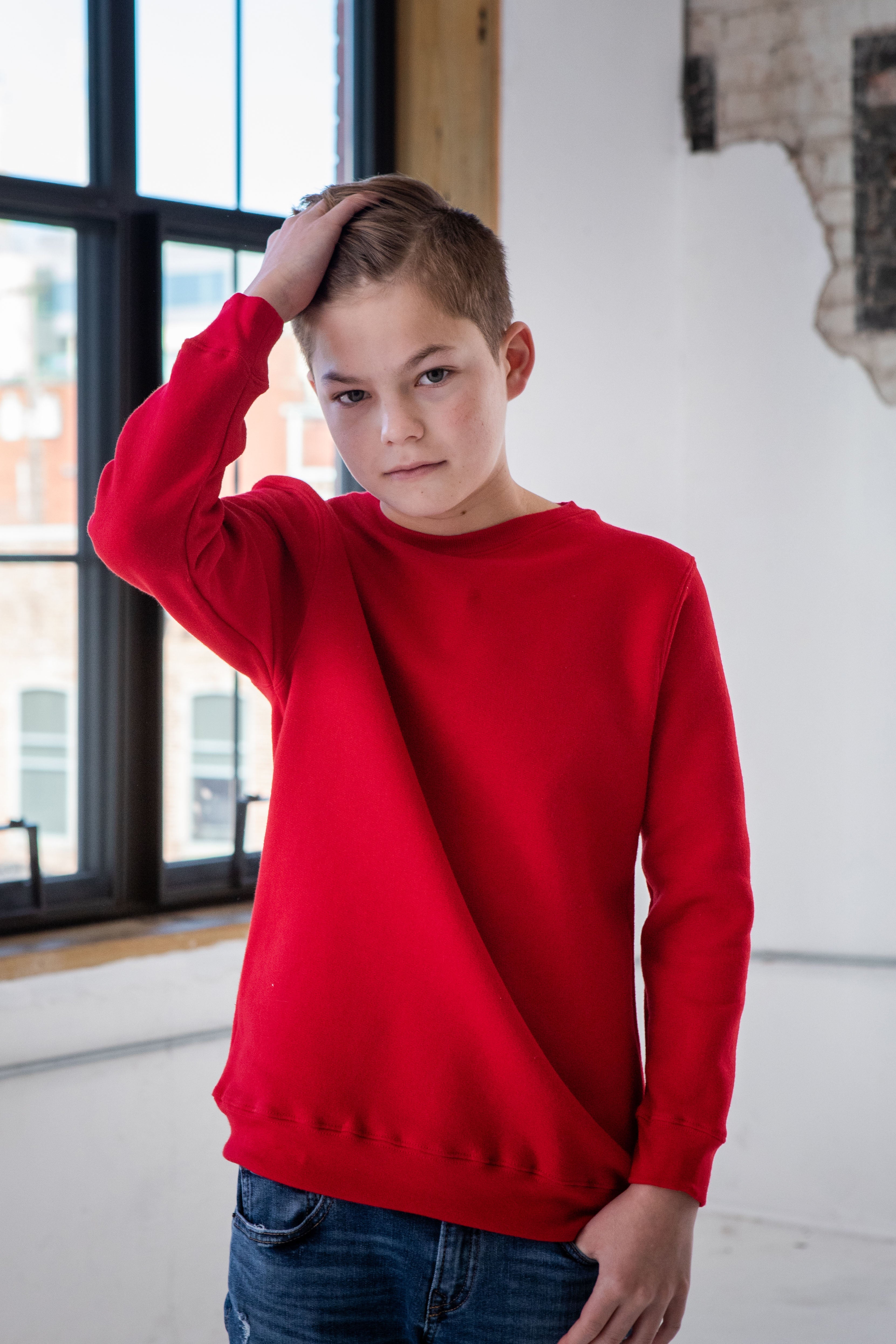 Youth Fleece Crew (Red)