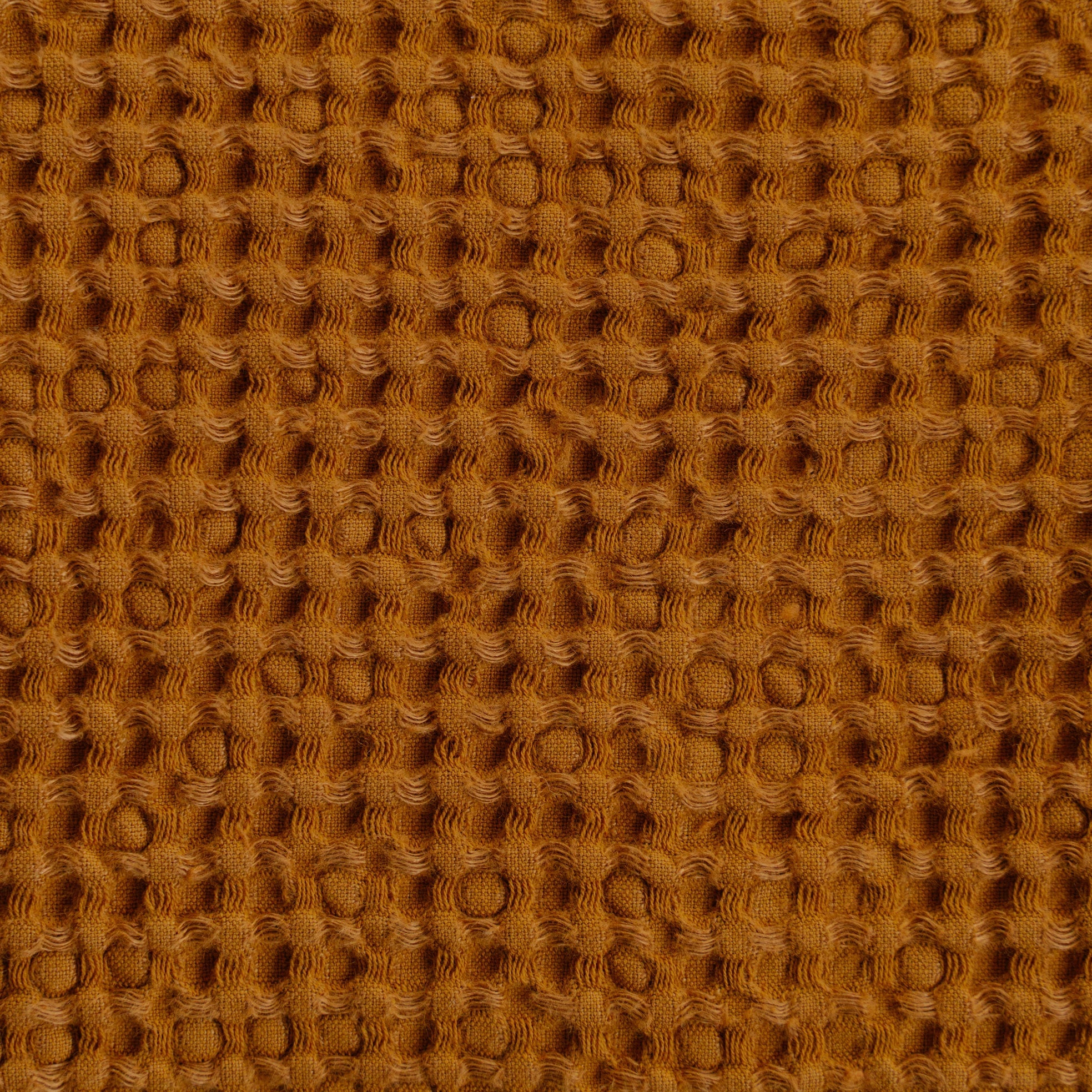 Linen Waffle Blanket (Sienna)