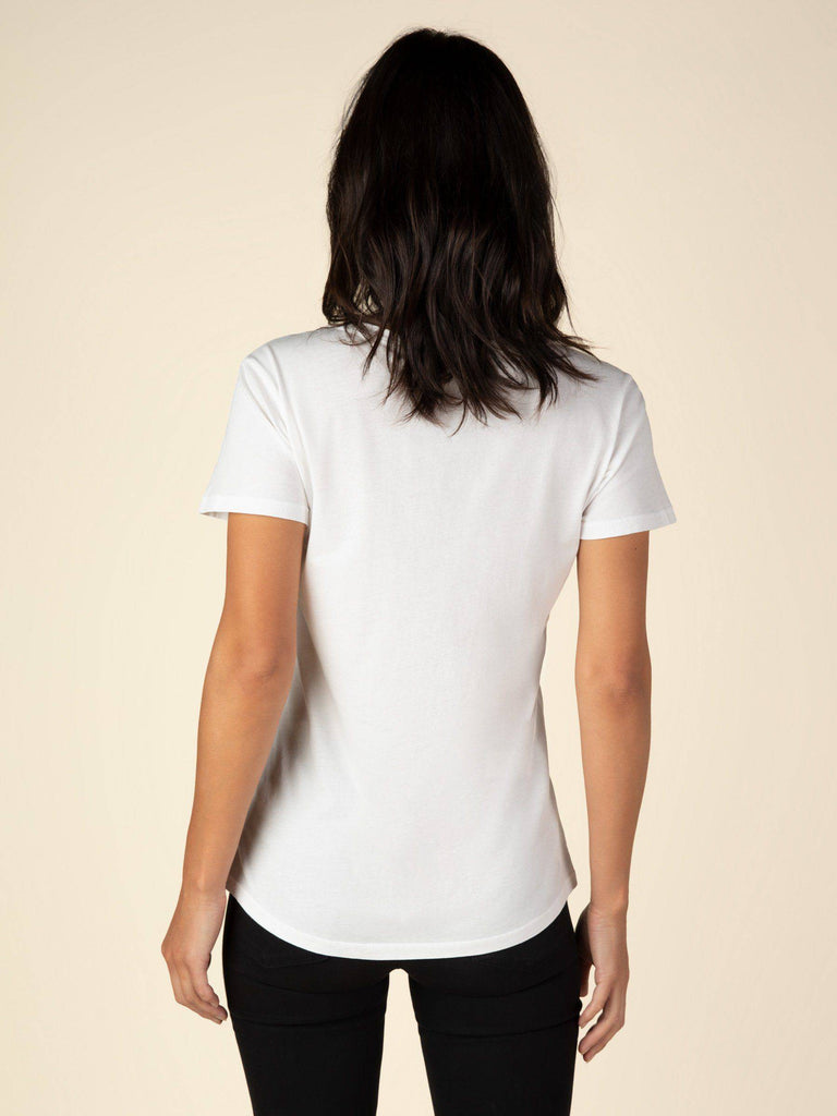 V-Neck Curved Hem Tee (Creamy White) Top Graceful District 