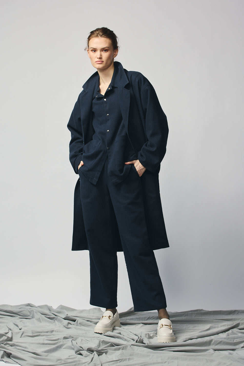 Gender-Neutral Overcoat (Indigo)