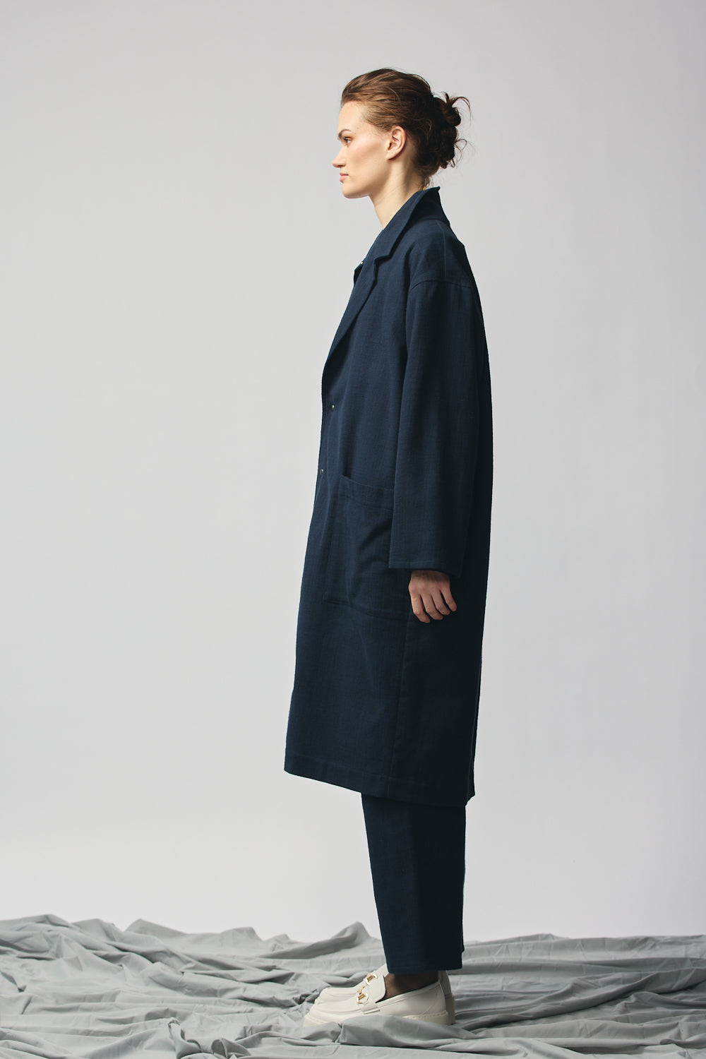 Gender-Neutral Overcoat (Indigo)