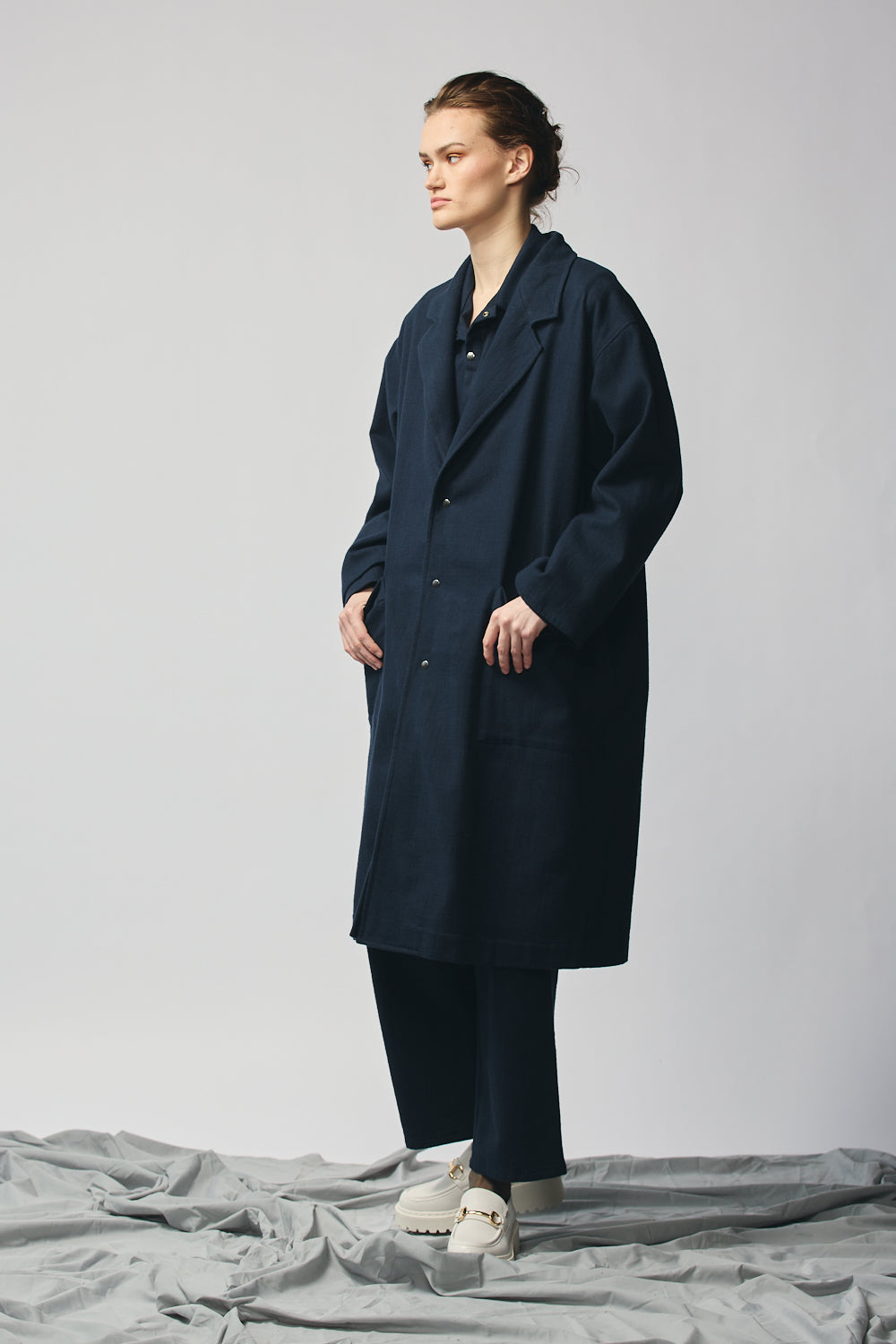 Gender-Neutral Overcoat (Indigo)