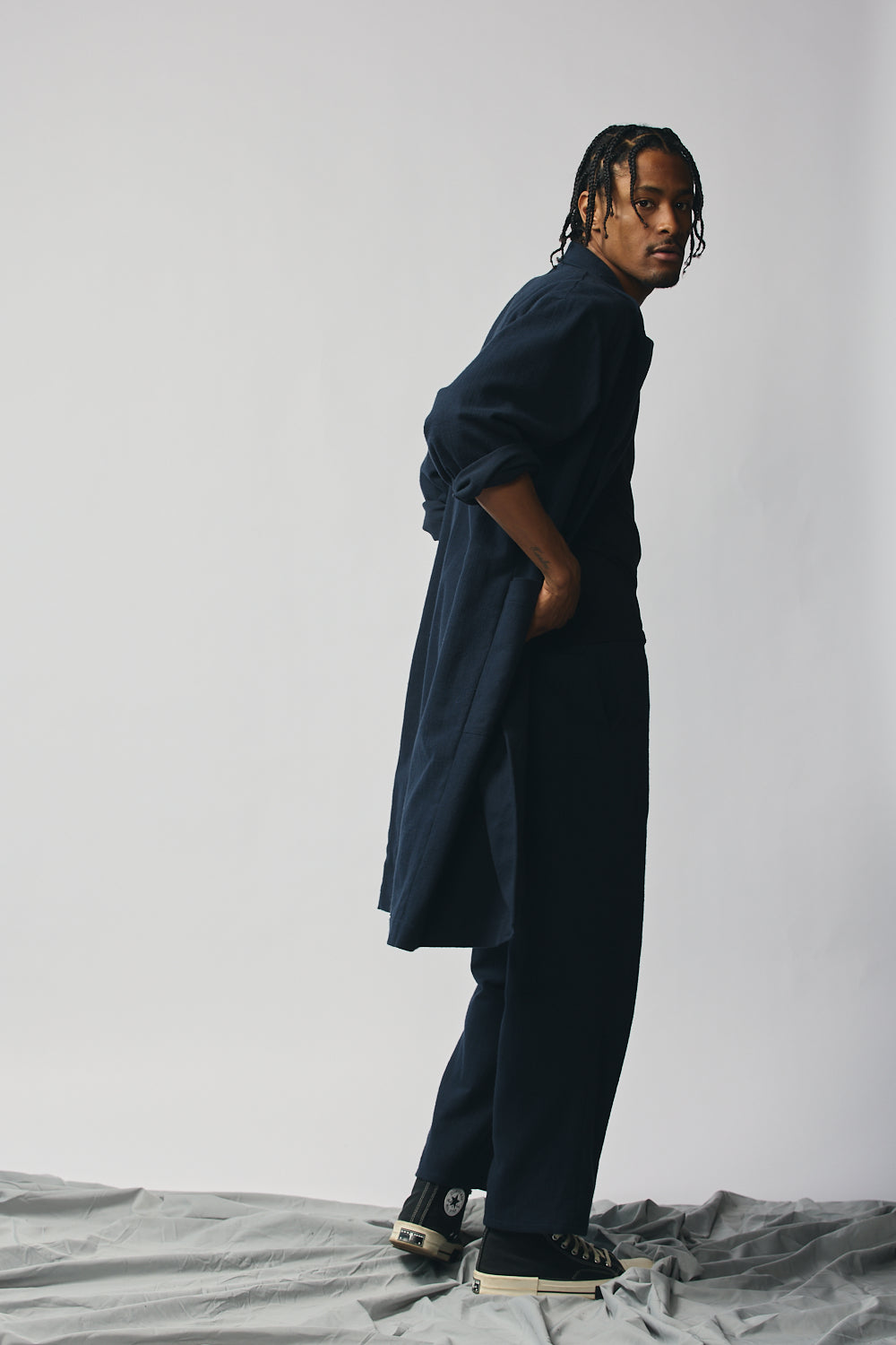 Gender-Neutral Overcoat (Indigo)