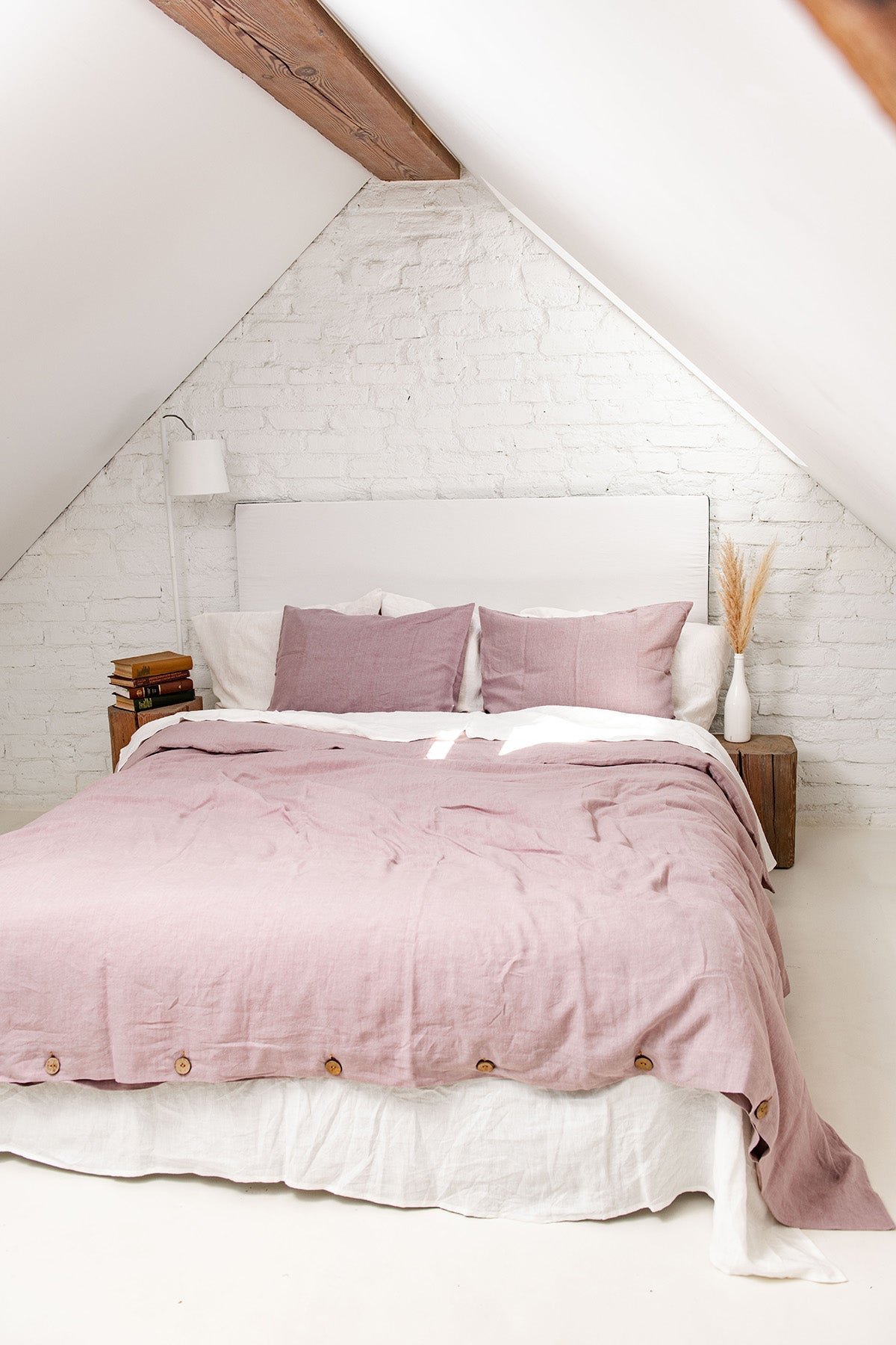 Linen Bedding Set (Dusty Rose)