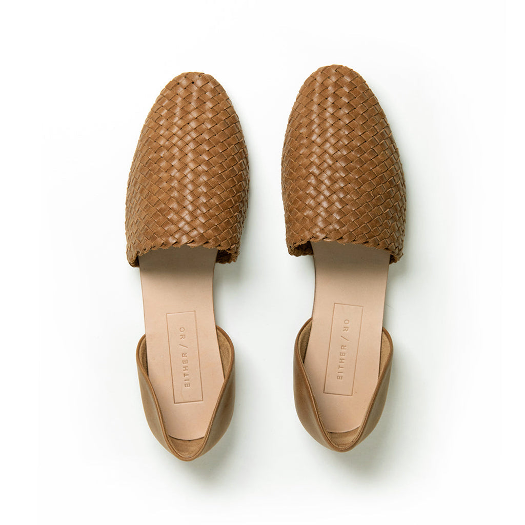 Either/Or: The Woven Leather Slide Sandals