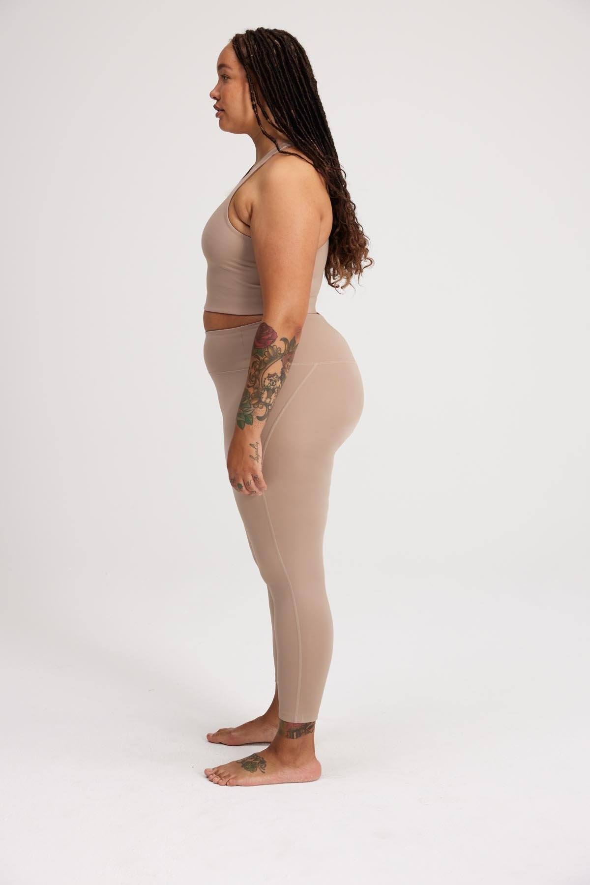 7/8 Length High-Rise Compressive Leggings (Quartz) Pants Girlfriend Collective 