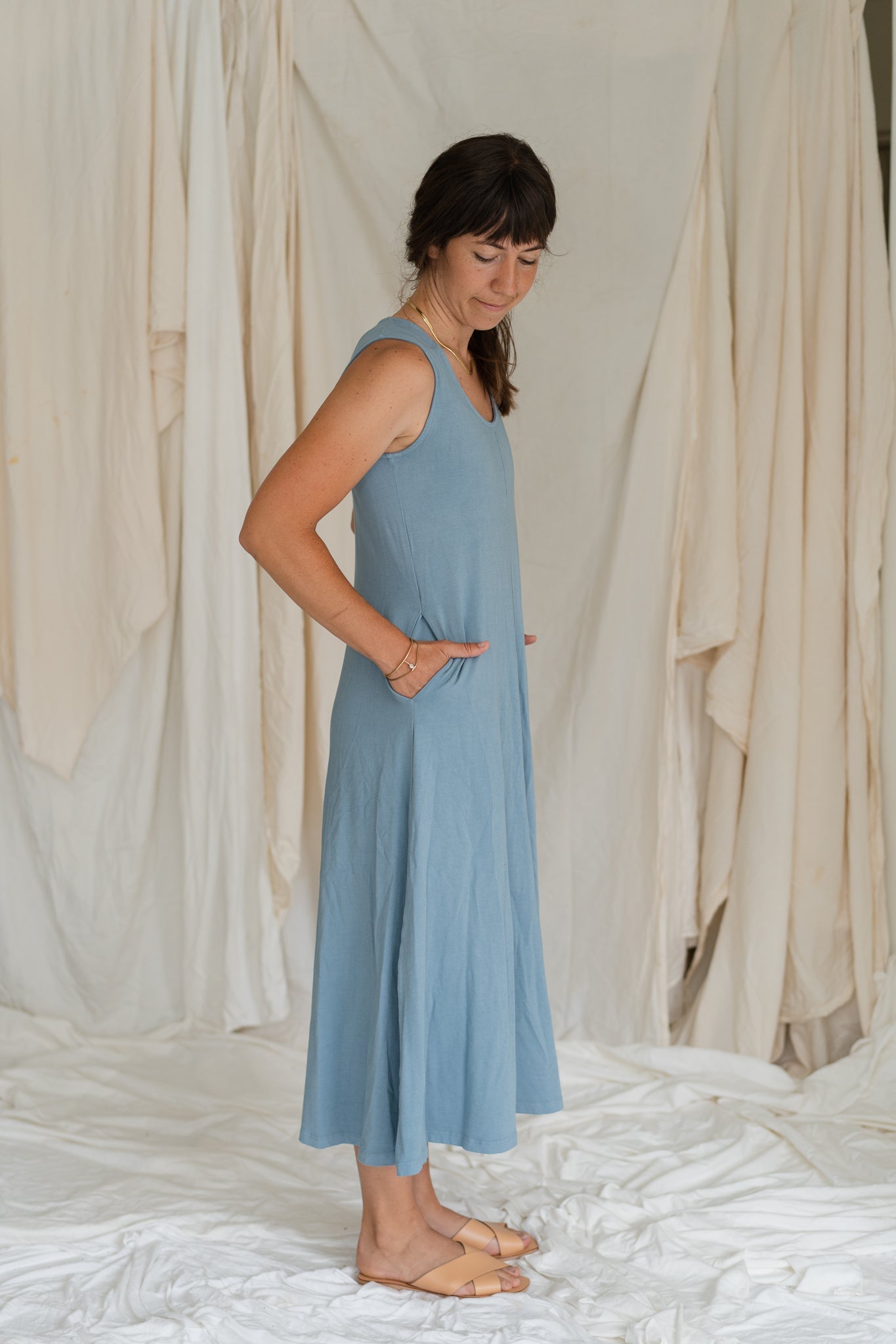 Cruise Midi Dress (Dusty Blue)