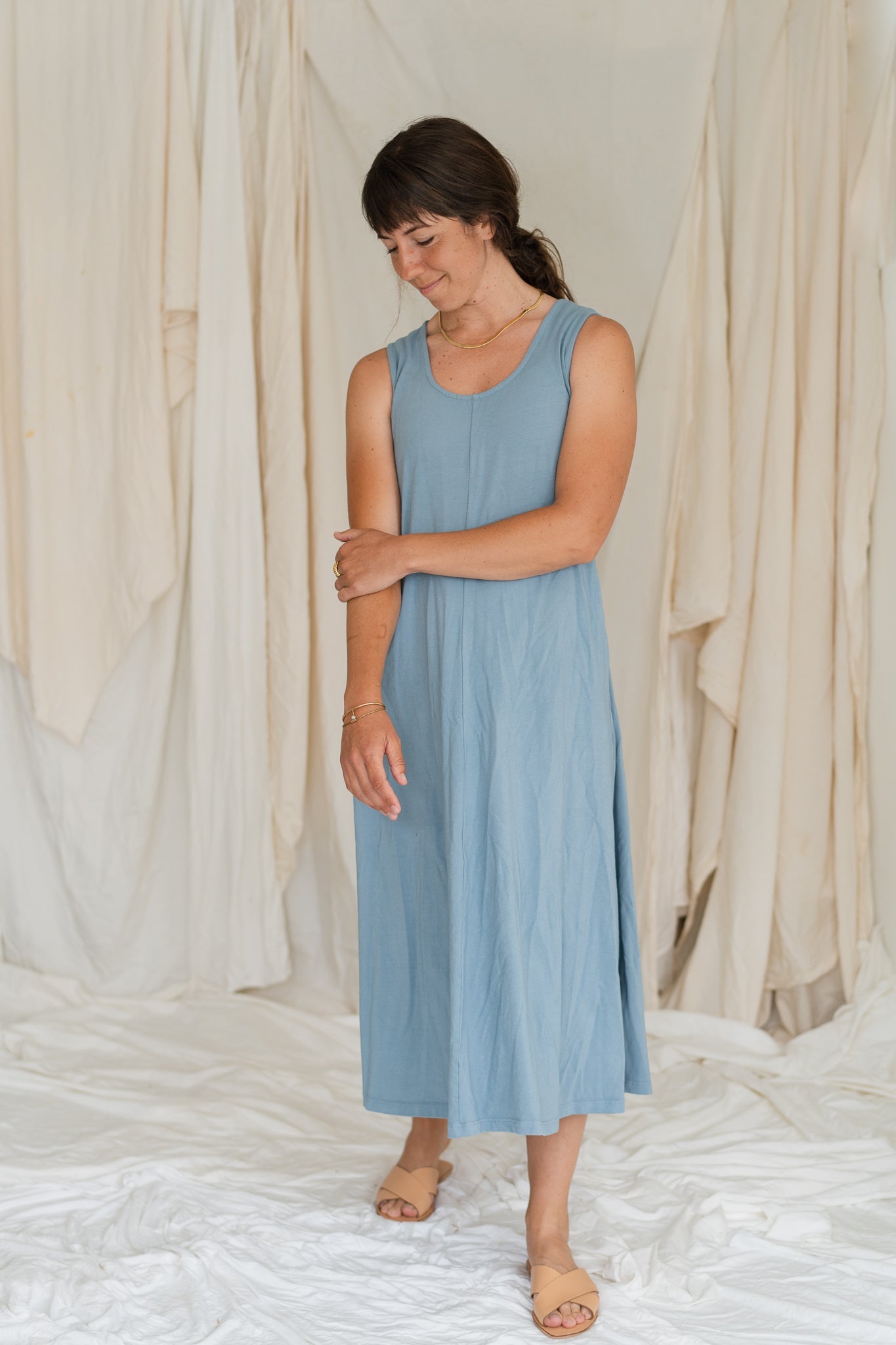 Cruise Midi Dress (Dusty Blue)