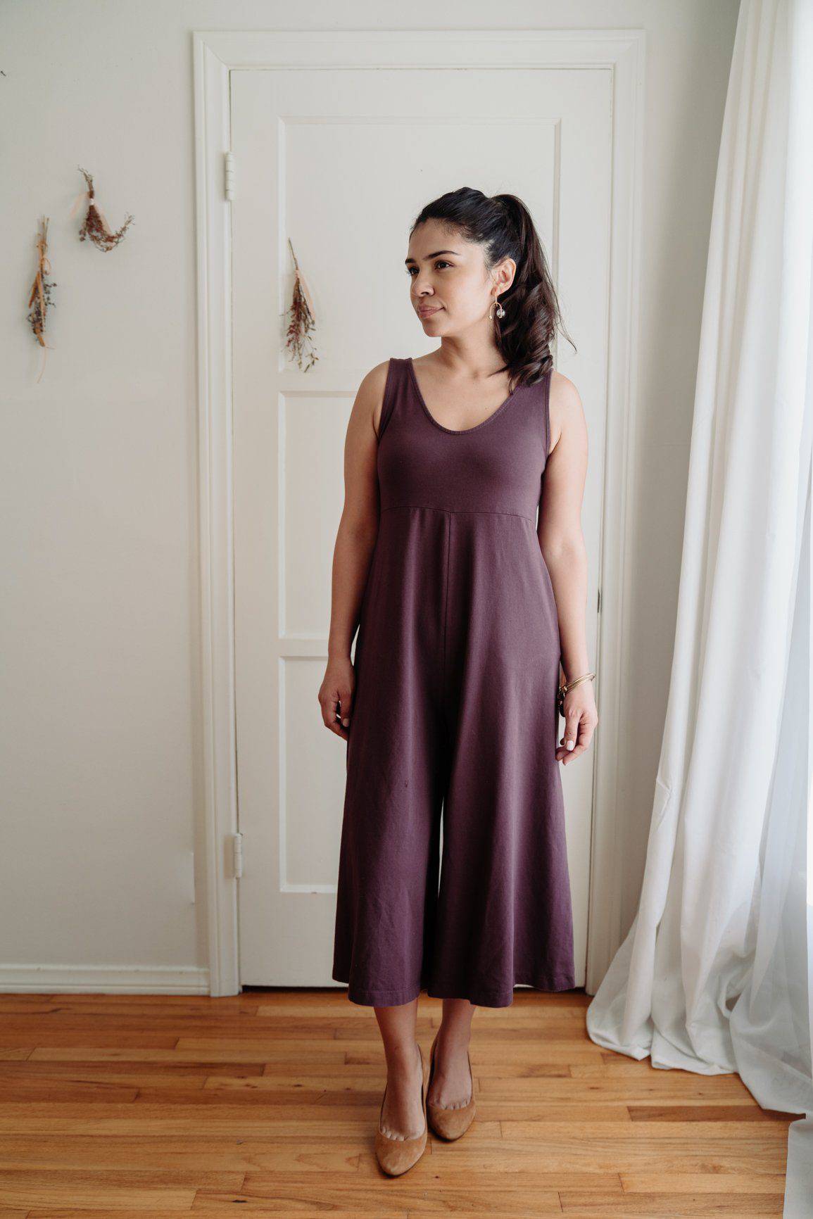 Lakeside Wide Leg Jumpsuit - Dark Plum JUMPSUIT Mien 