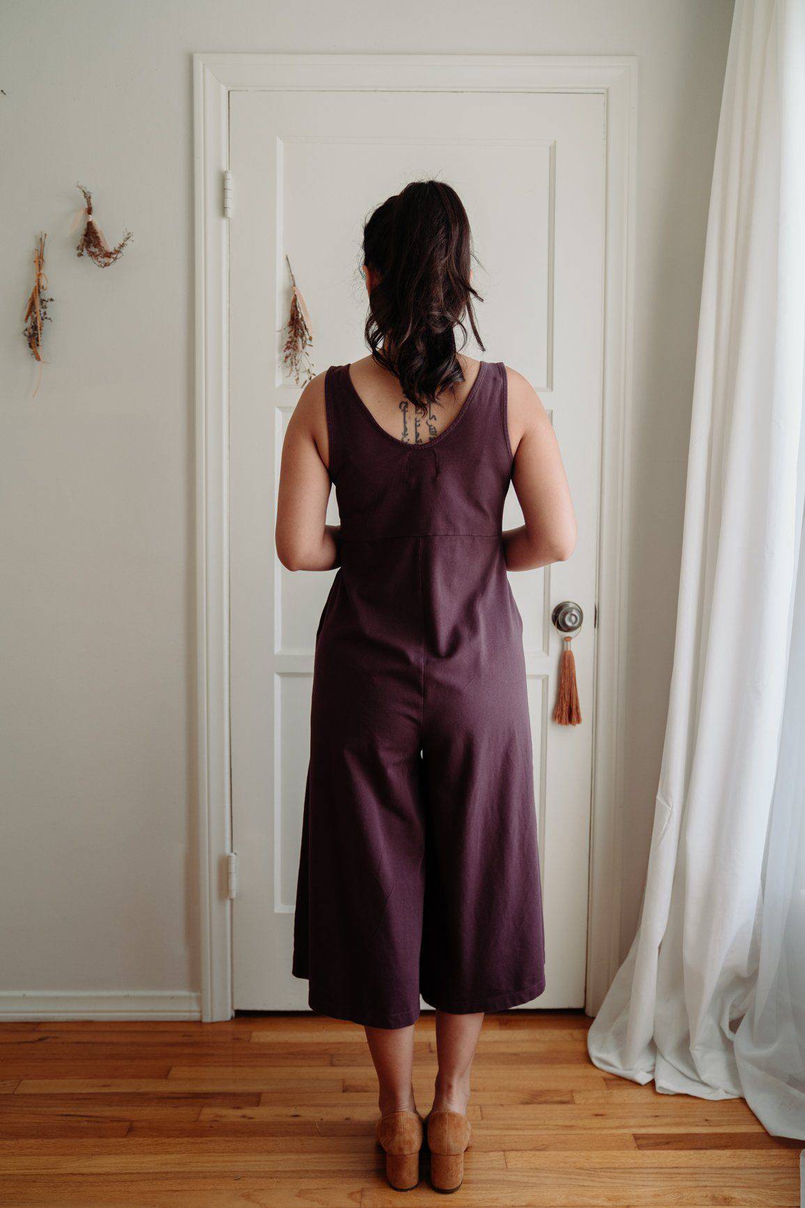 Lakeside Wide Leg Jumpsuit - Dark Plum JUMPSUIT Mien 