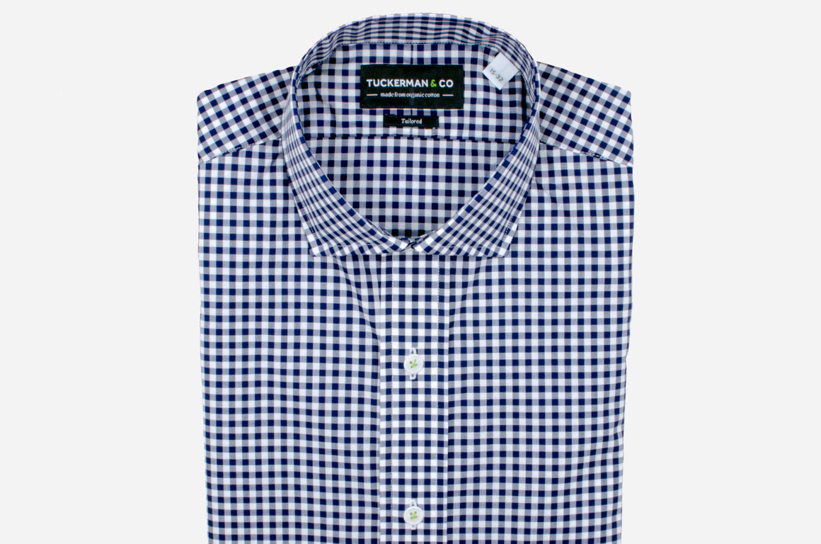 Men's Navy Gingham Check
