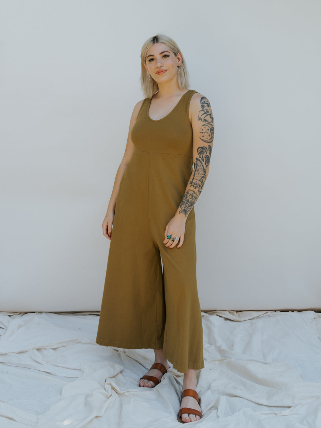 Lakeside Wide Leg Jumpsuit - Antique Bronze JUMPSUIT Mien 