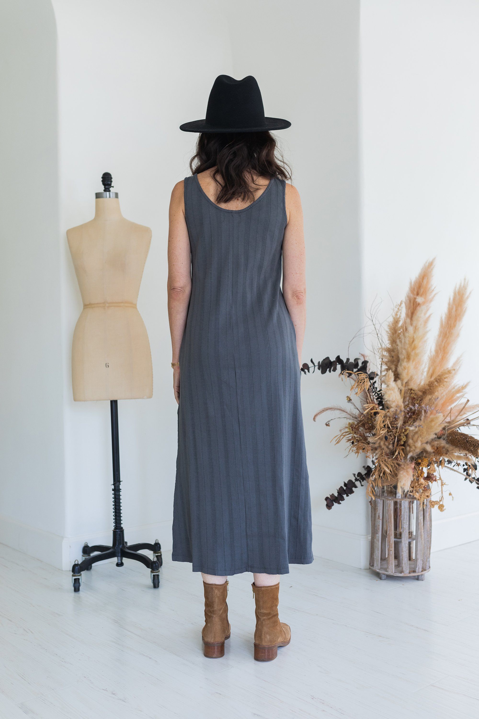 Fortuna Wide Rib Dress - Zinc Grey DRESS Mien 