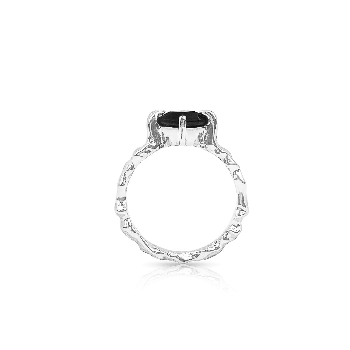 Onyx Stem Ring (Silver)