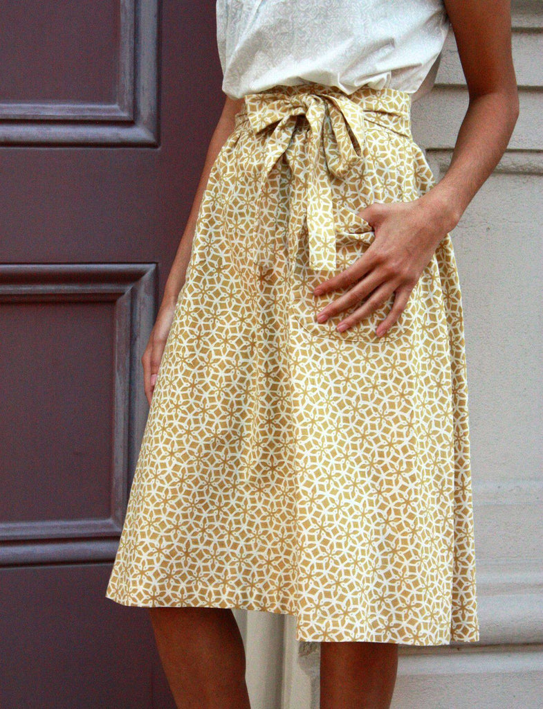 Golden Goddess Midi Skirt - Consciously