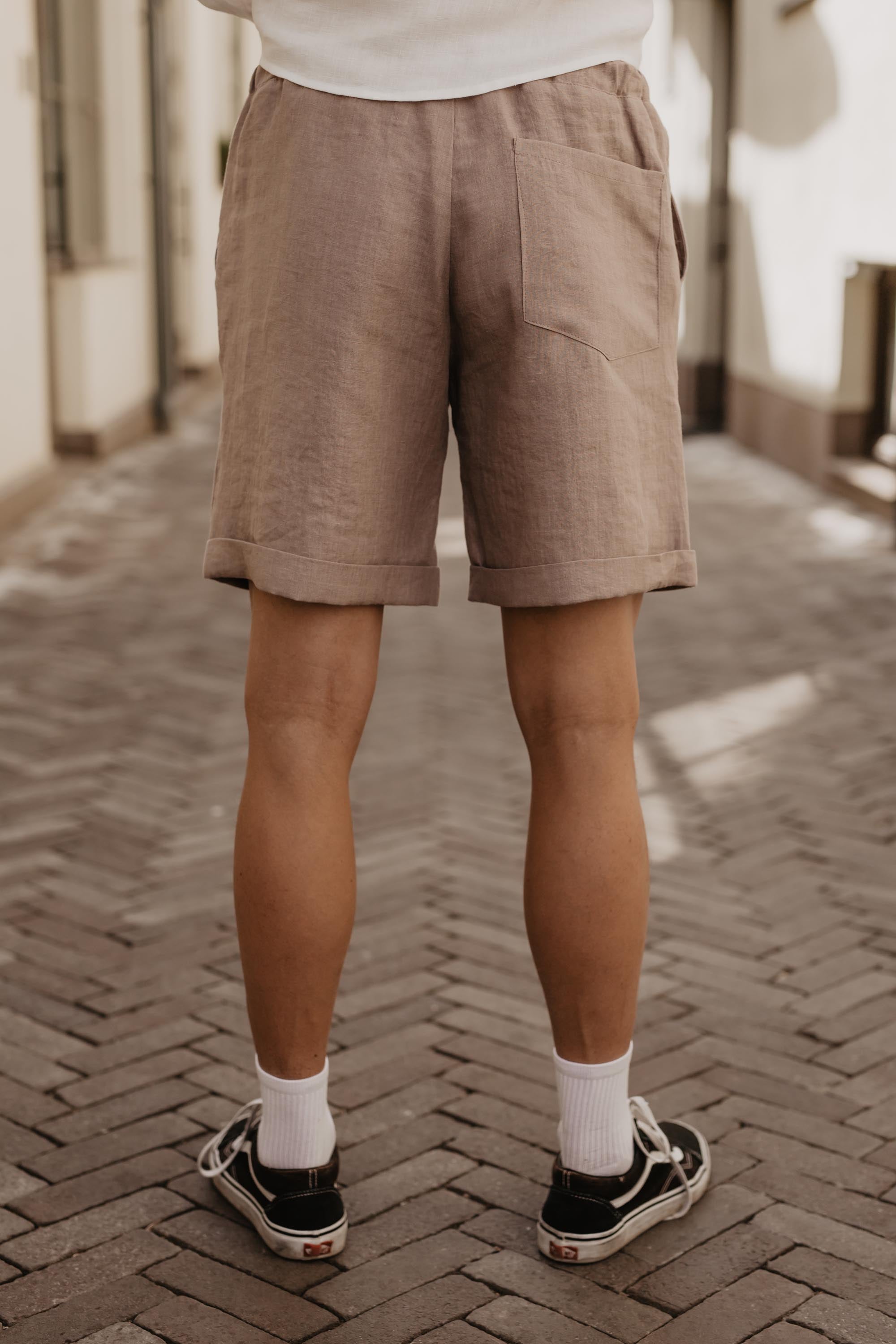 Ares Linen Shorts (Rosy Brown)