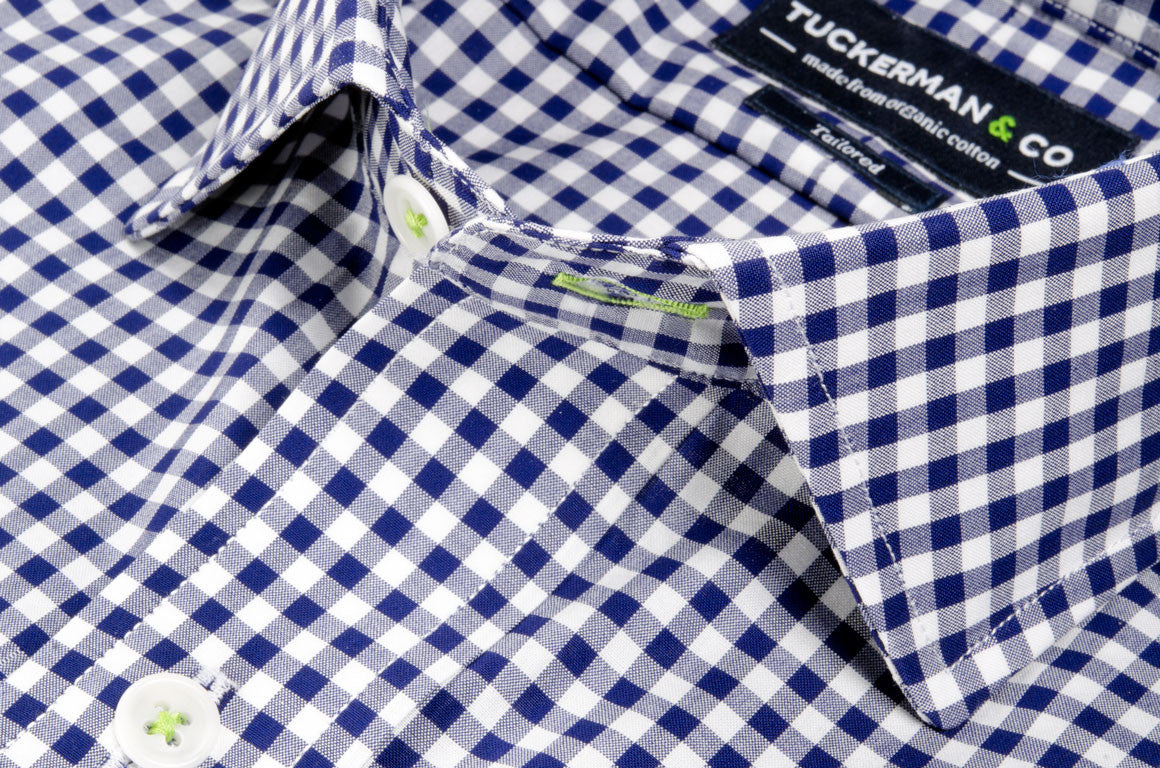 Men's Navy Gingham Check