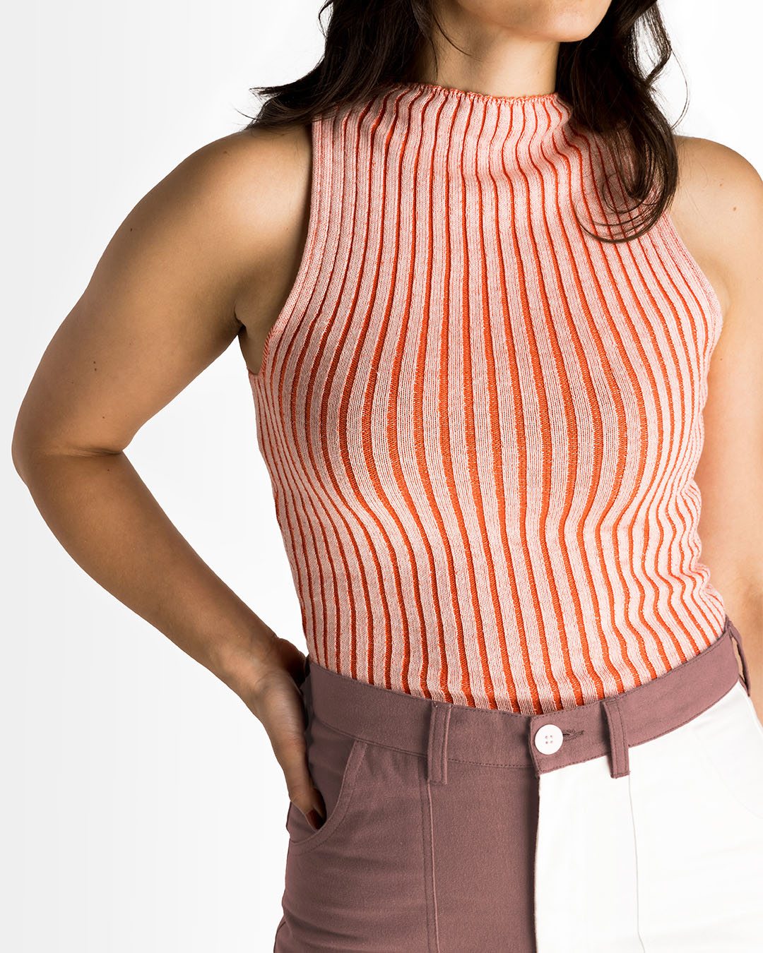 Mock Neck Tank (Tangerine)