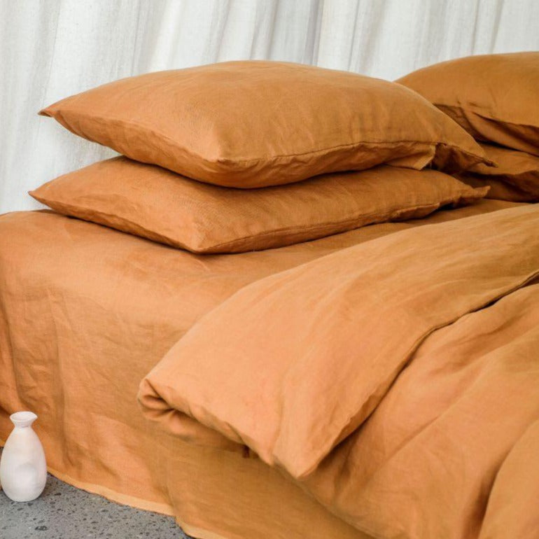 Linen Pillowcase Set (Cinnamon)