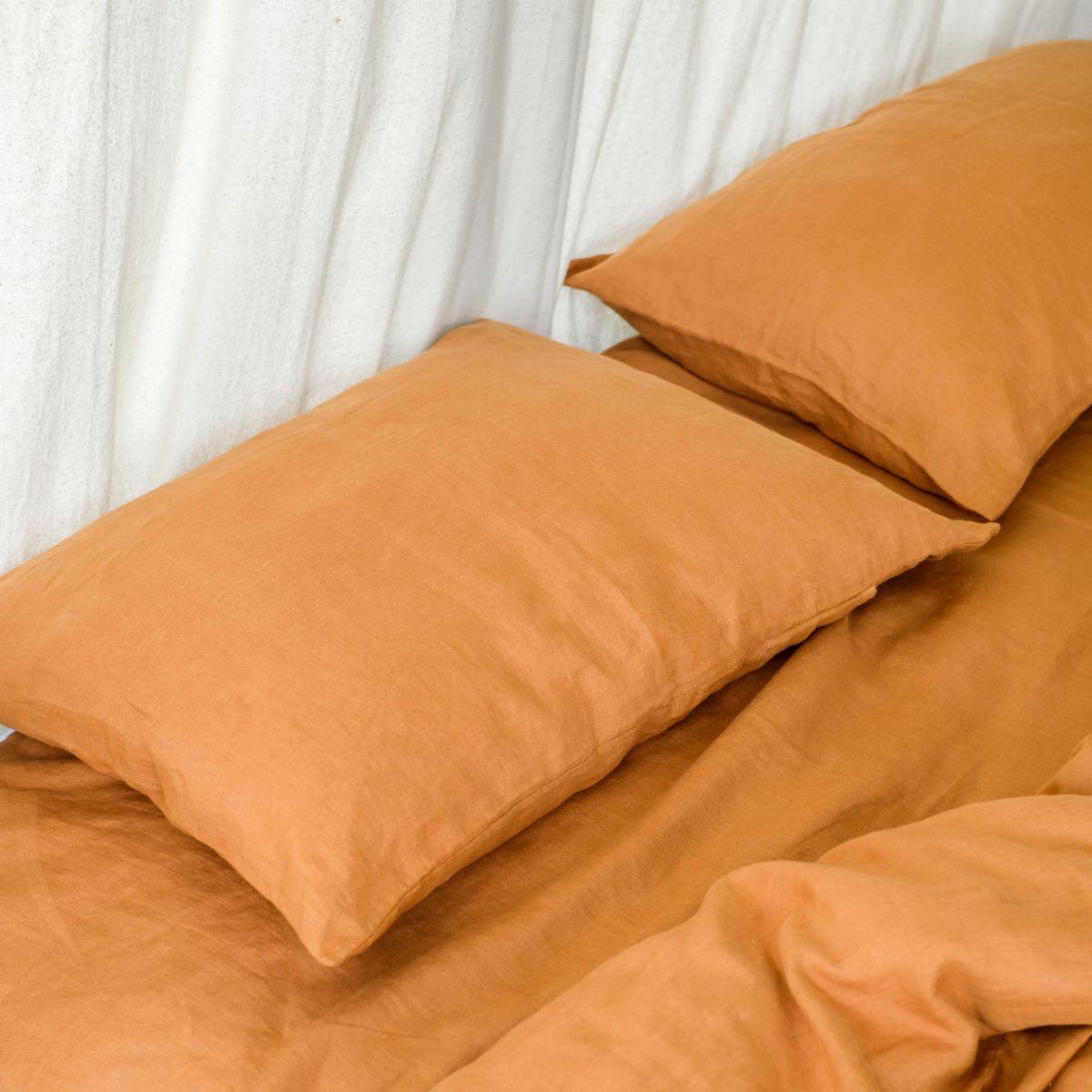Linen Pillowcase Set (Cinnamon)
