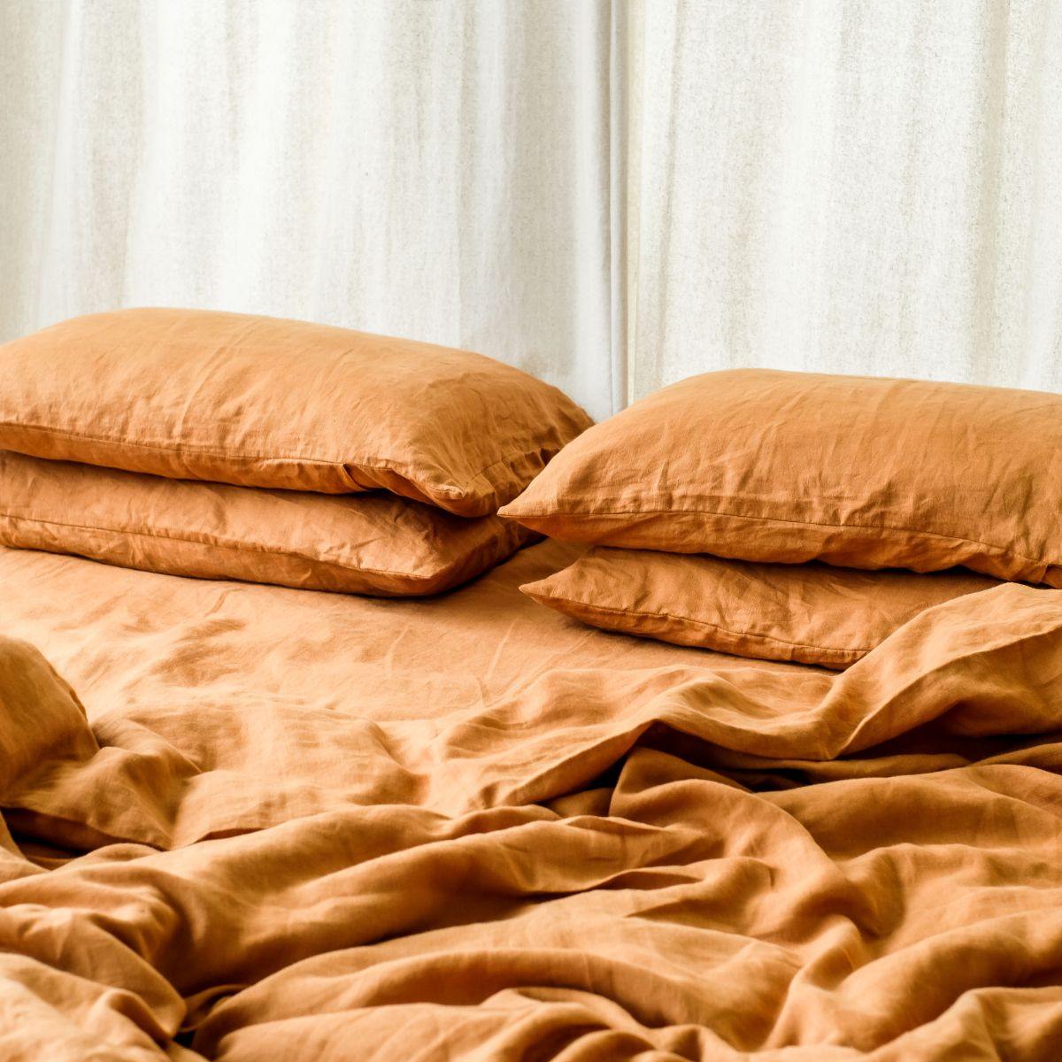 Linen Pillowcase Set (Cinnamon)